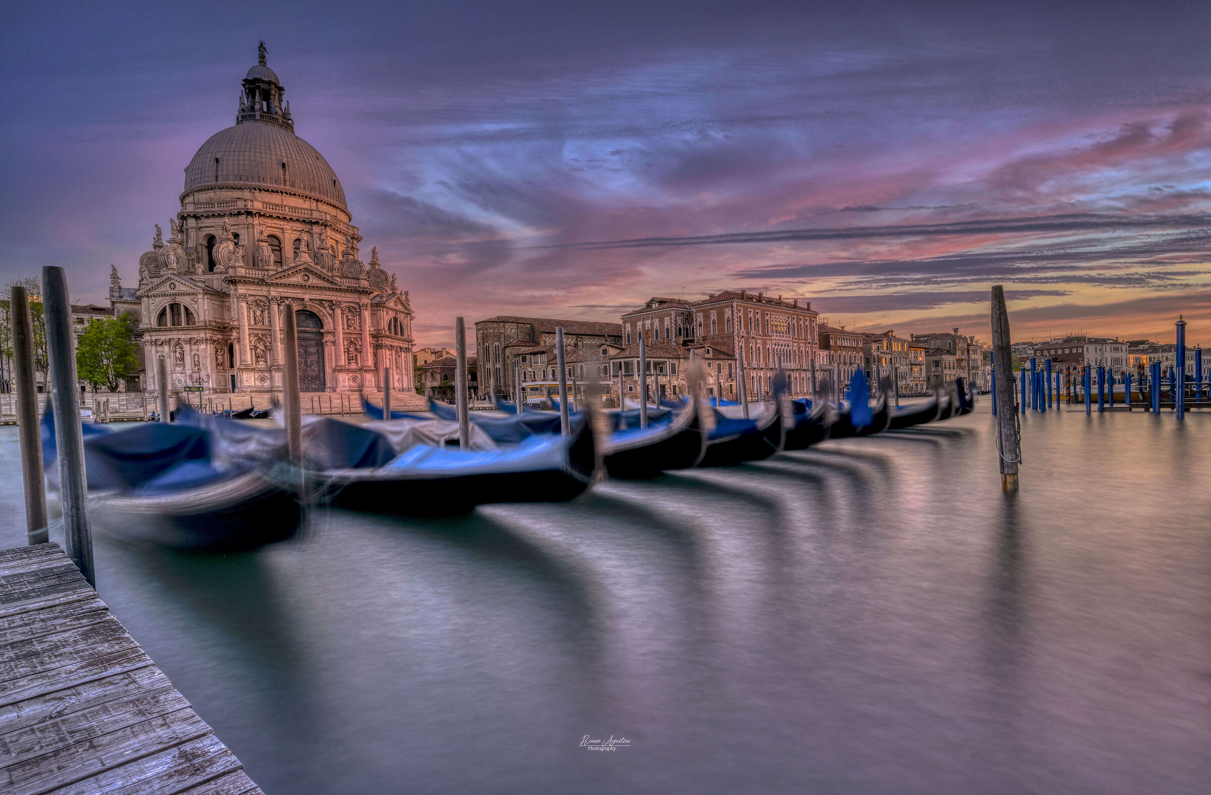 Venice.Sunset over Santa Maria della Salute.