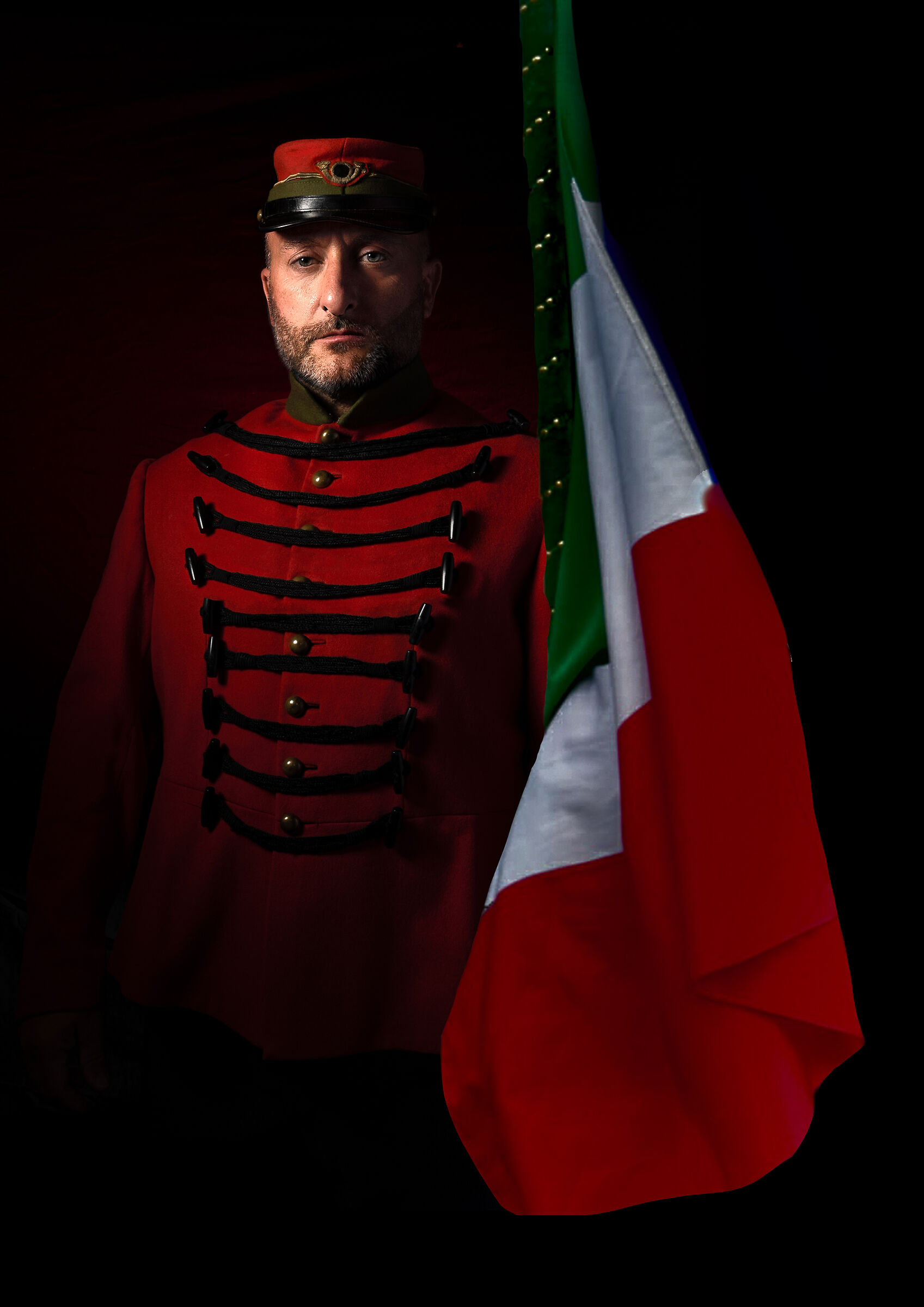 Italian Garibaldino with Italian Flag