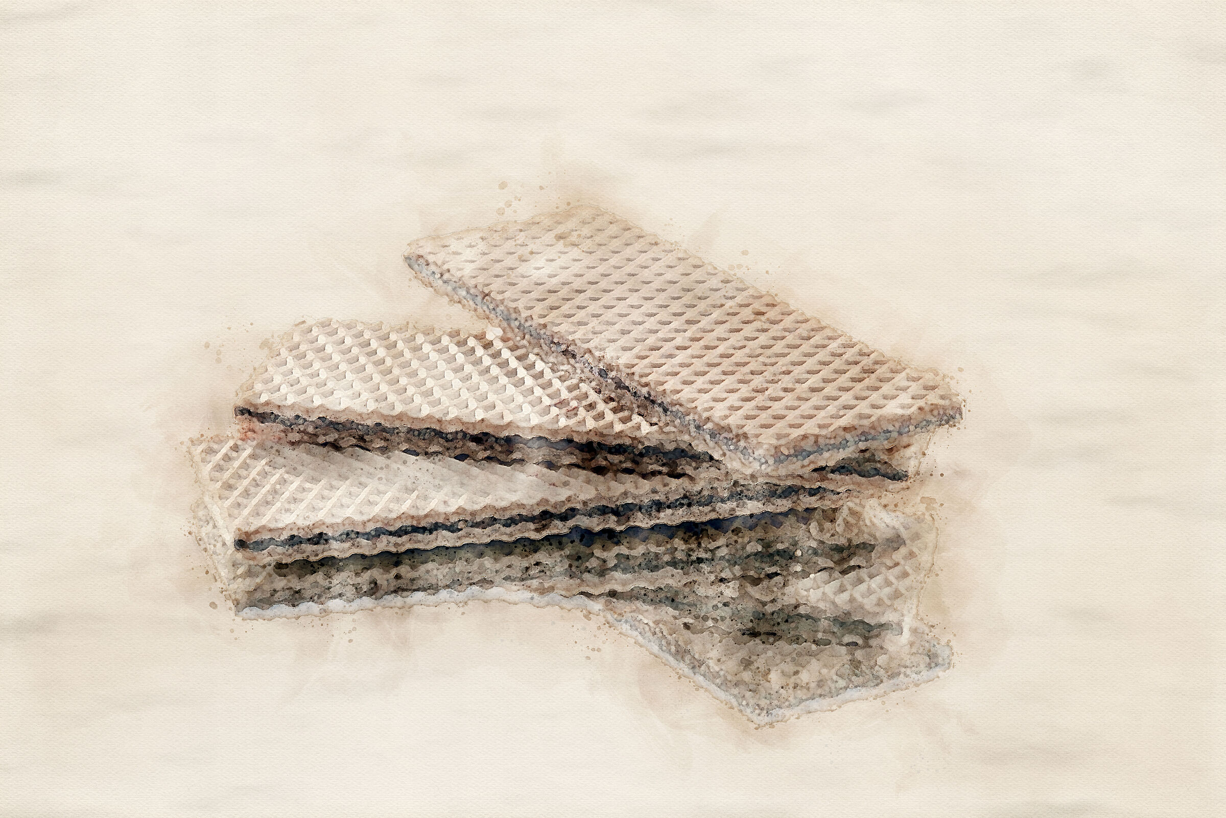 biscotti wafer su specchio disegno