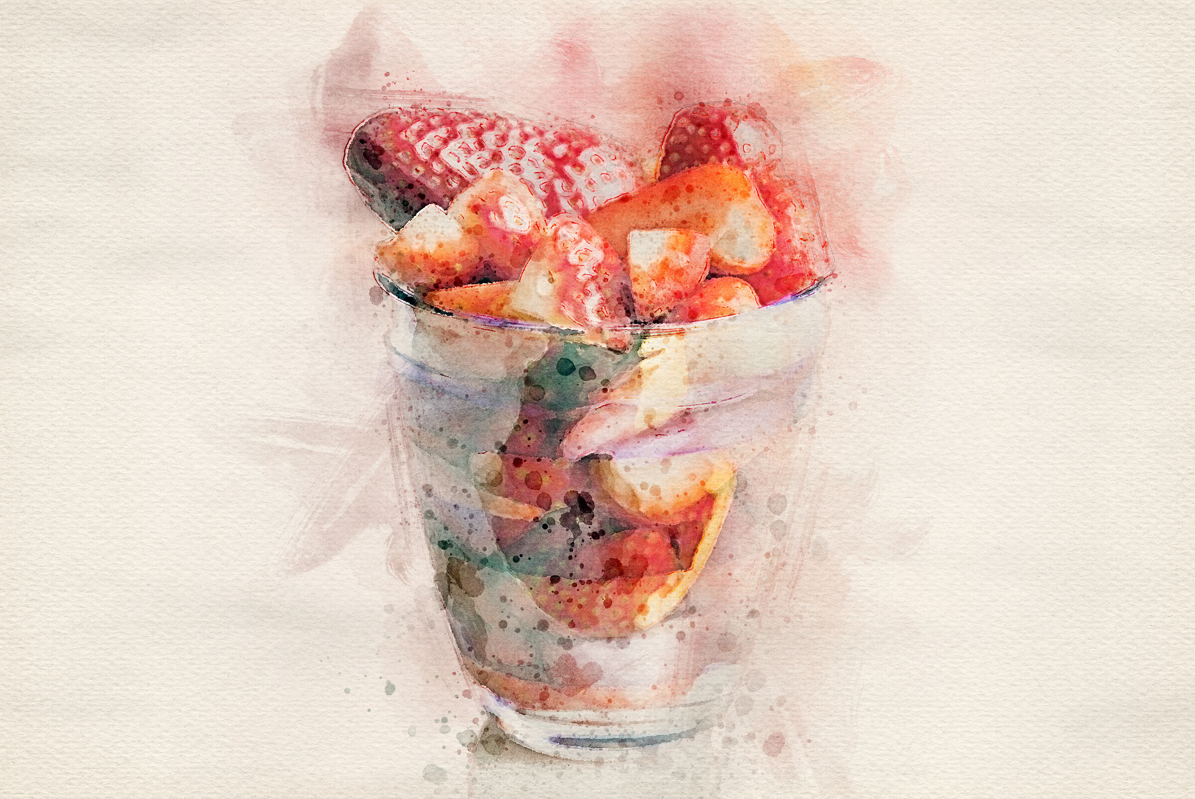 bicchiere fragole disegno