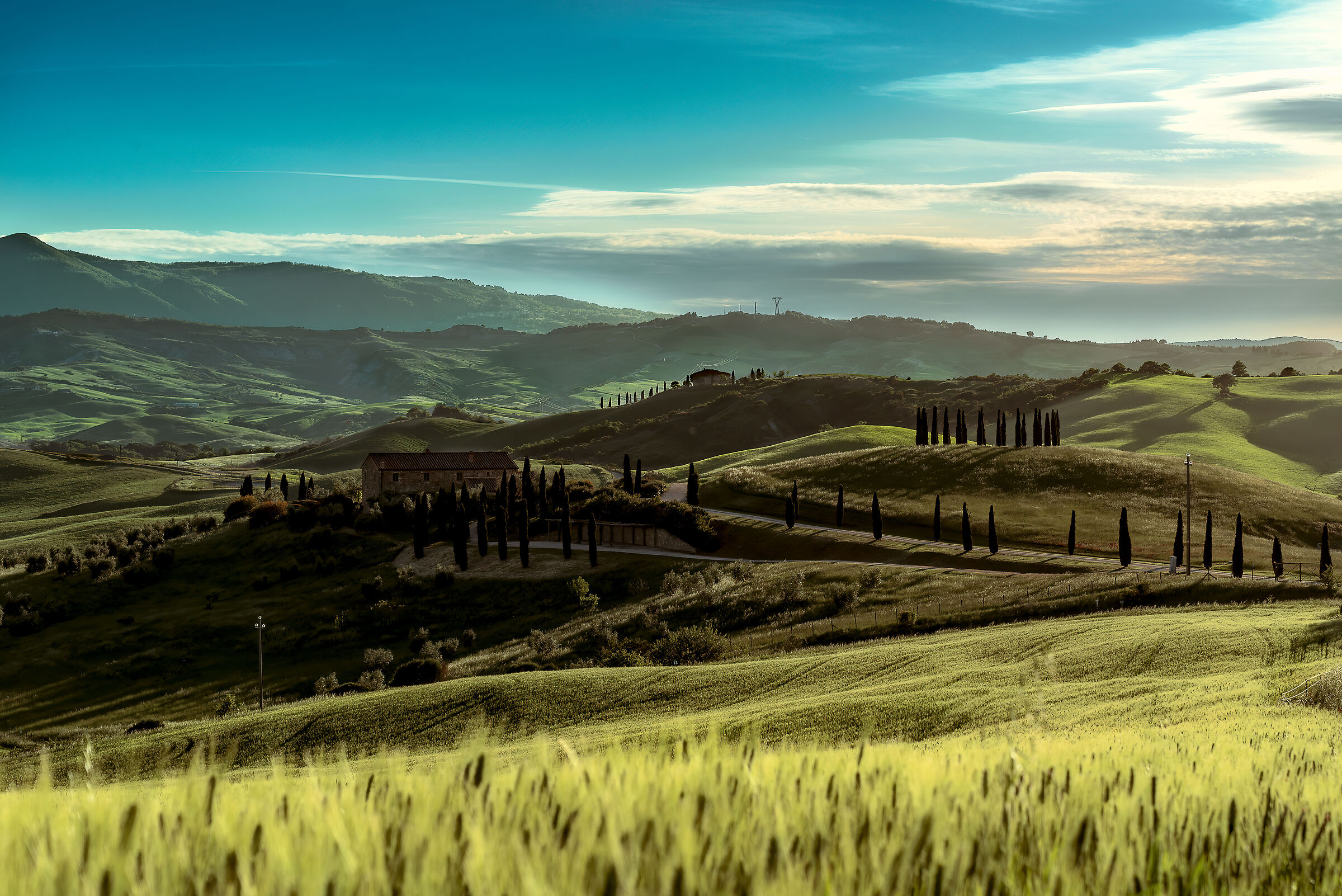 val d'orcia sud tramonto dalle sorgenti