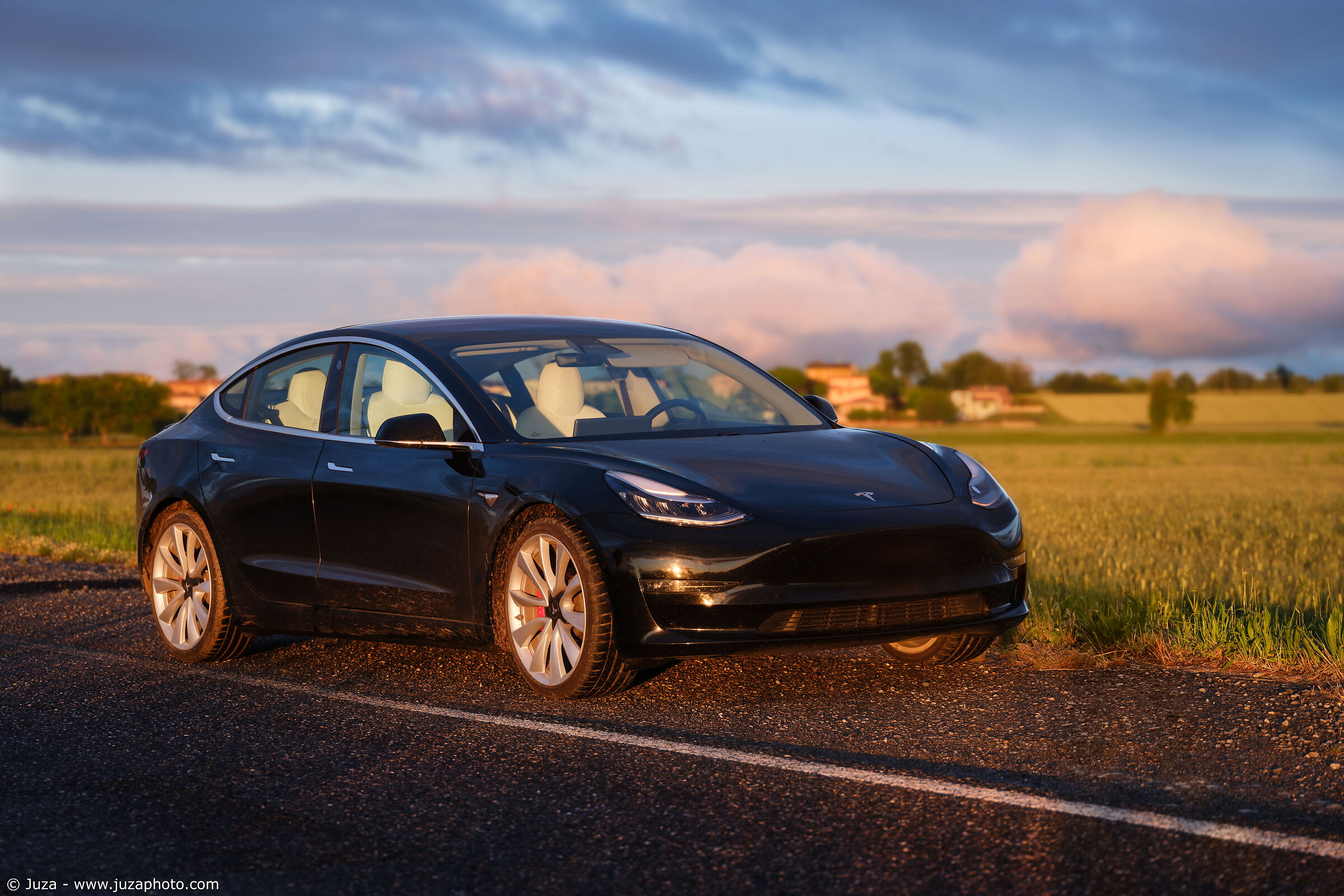 Tesla in the evening