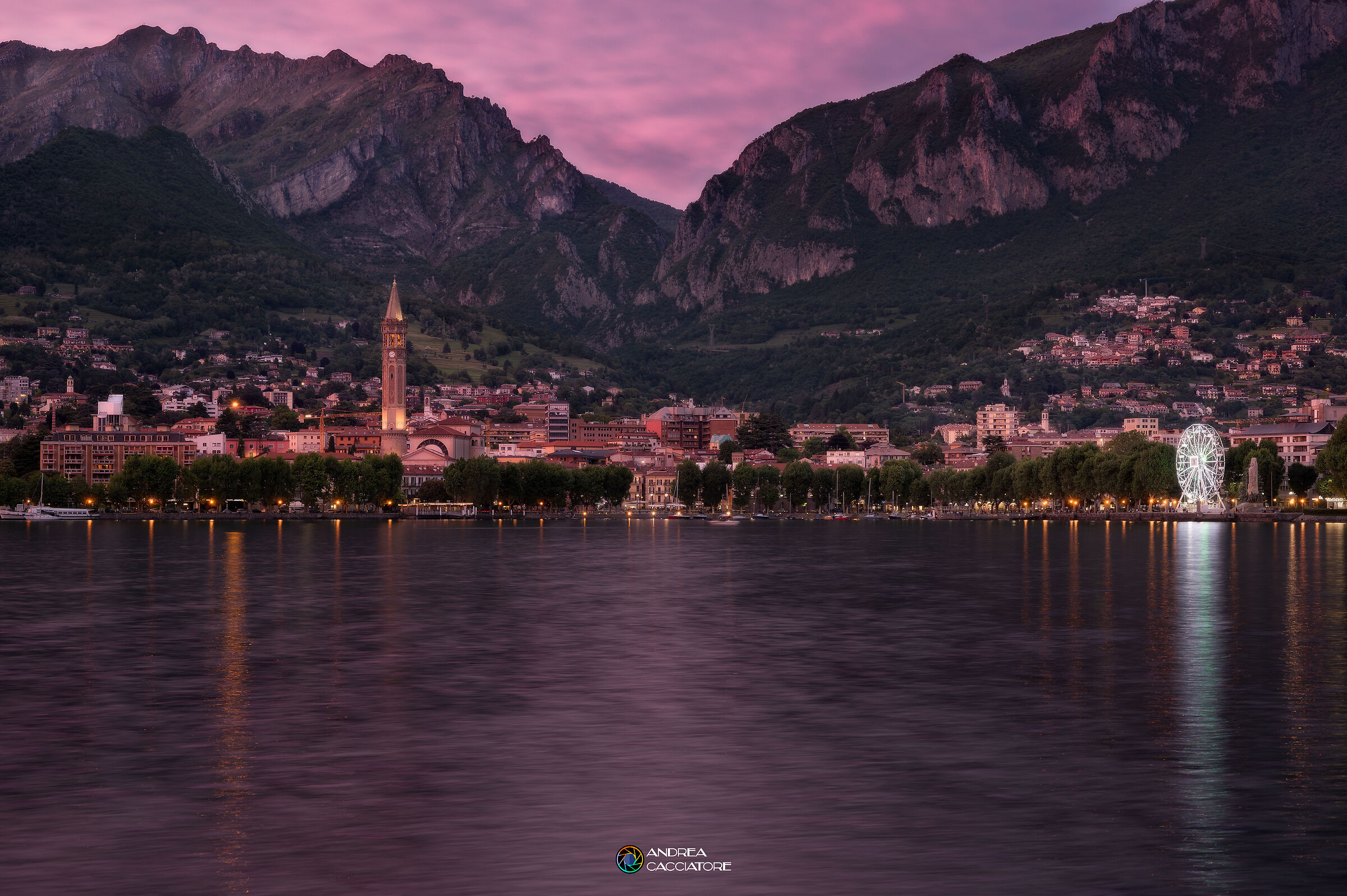 tramonto sul lago di Lecco