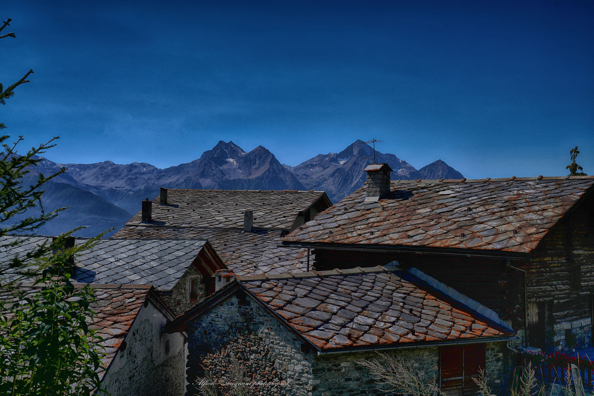 The roofs of the Aosta Valley