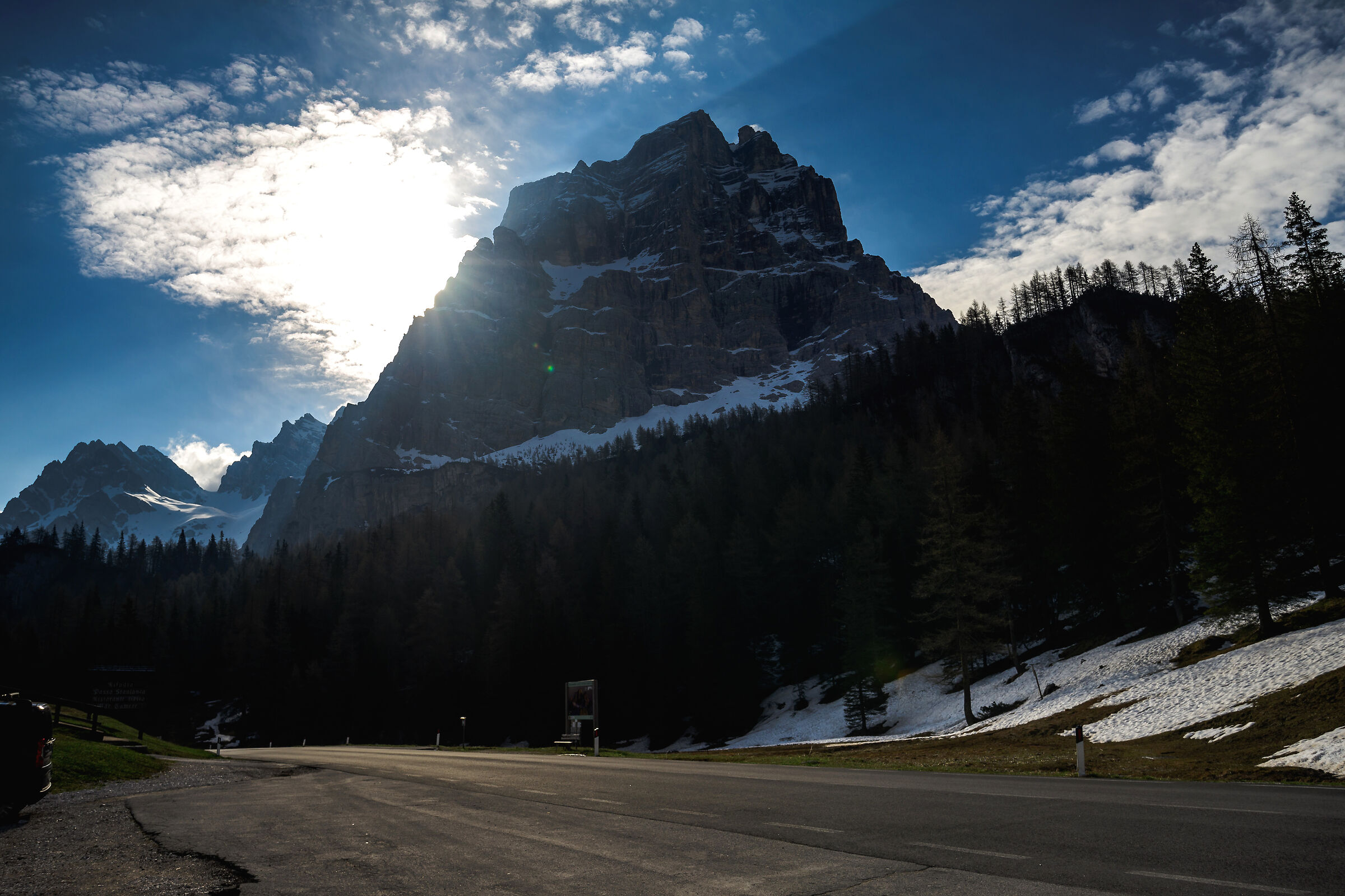 First rays of sunshine on the Pelmo