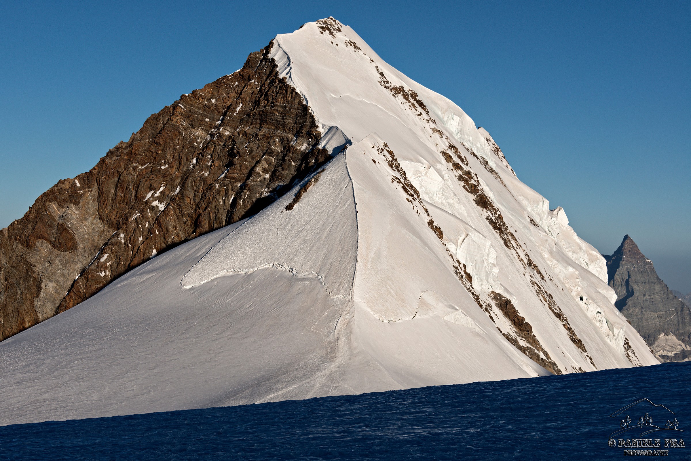 The ridge rising to Lyskamm Eastern