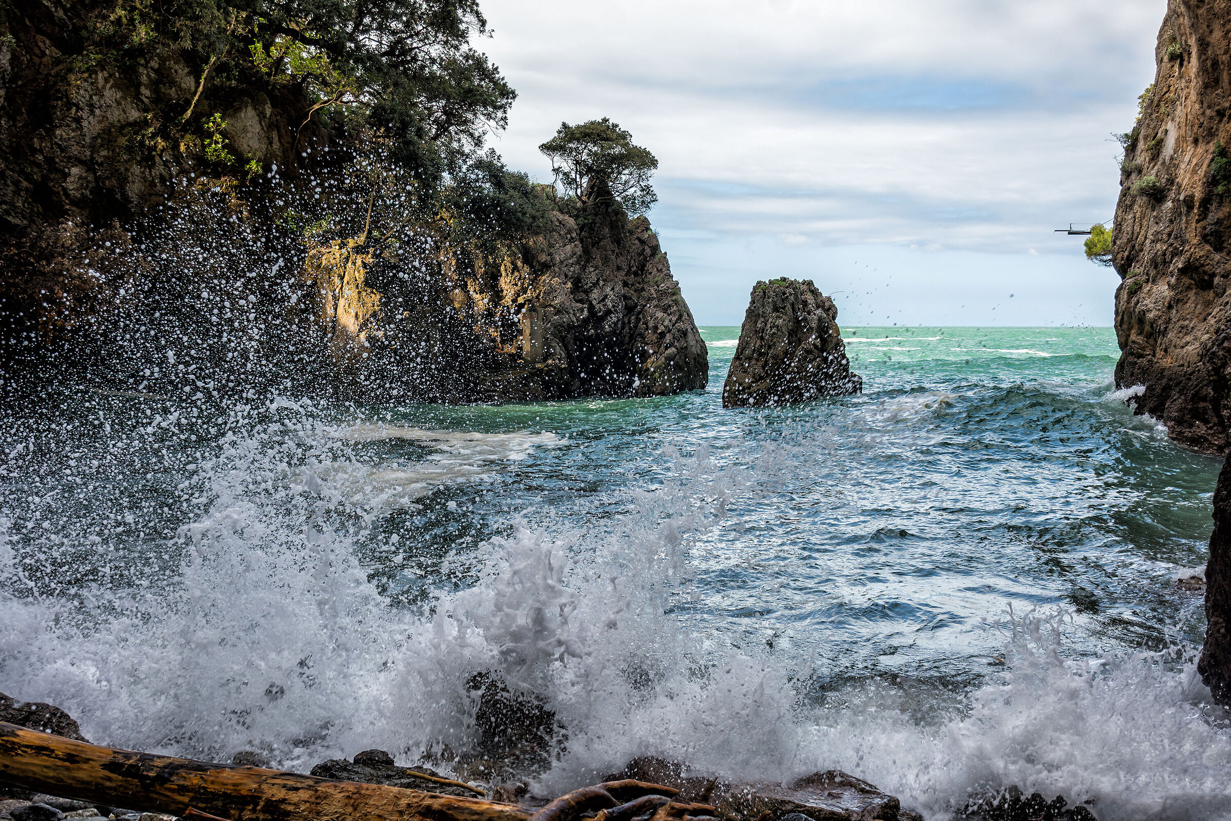 Rough sea in the cove