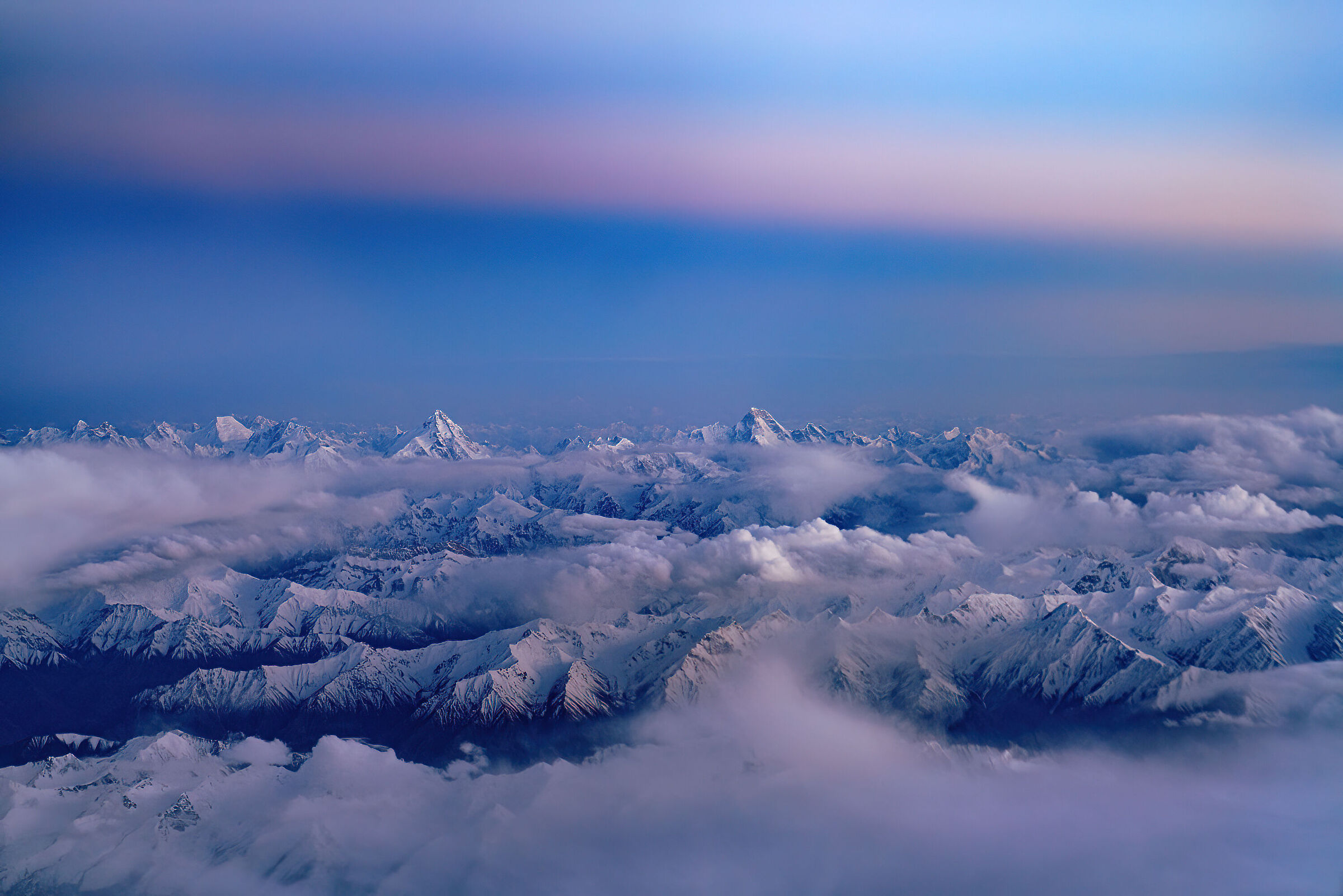 Night falls on karakoram and k2