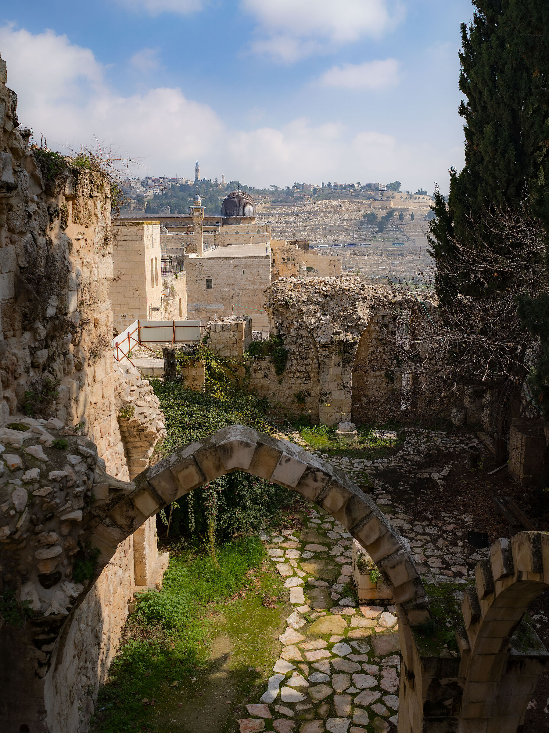 Walking through ruins