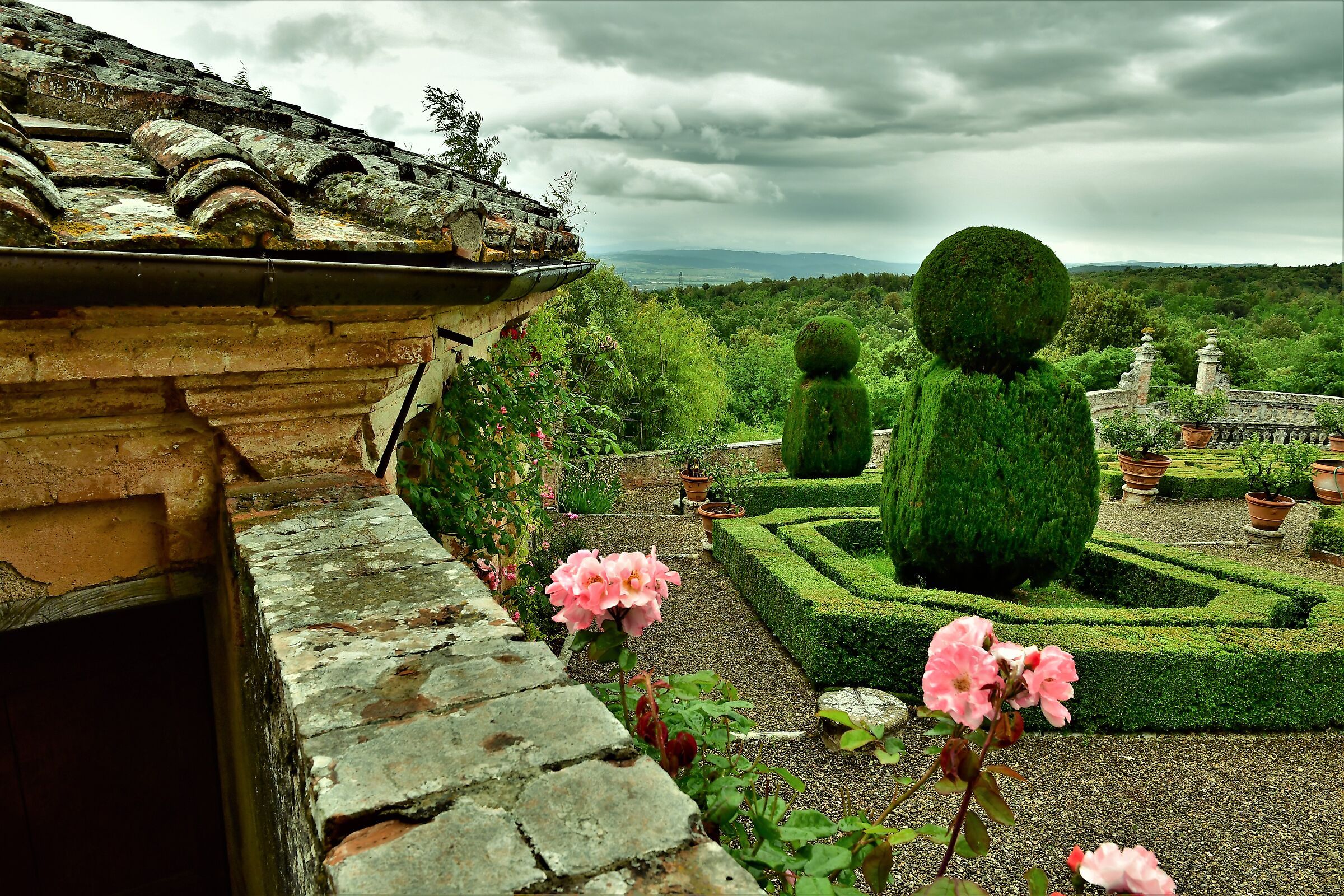 the garden of the castle of celsa near Siena