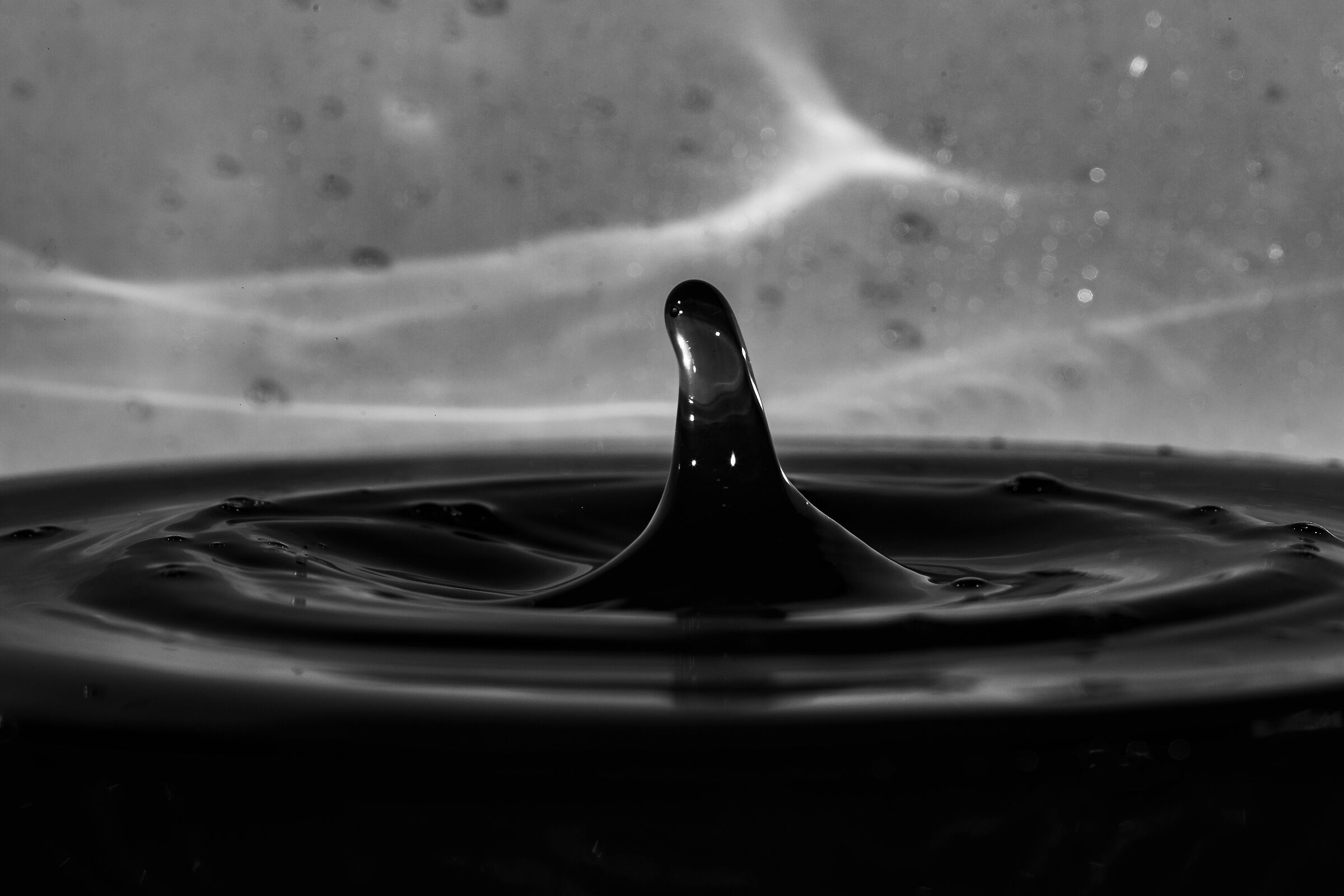 black and white water