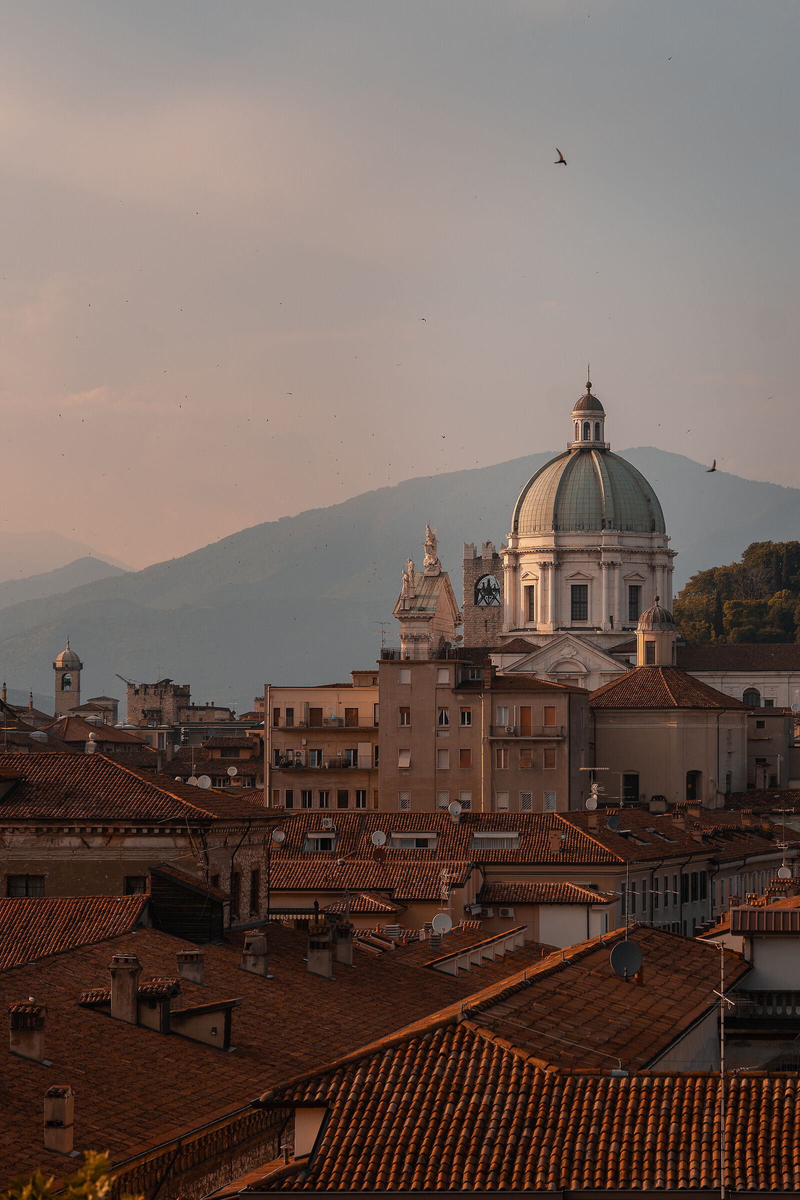 Sun falling on the Cathedral of Brescia