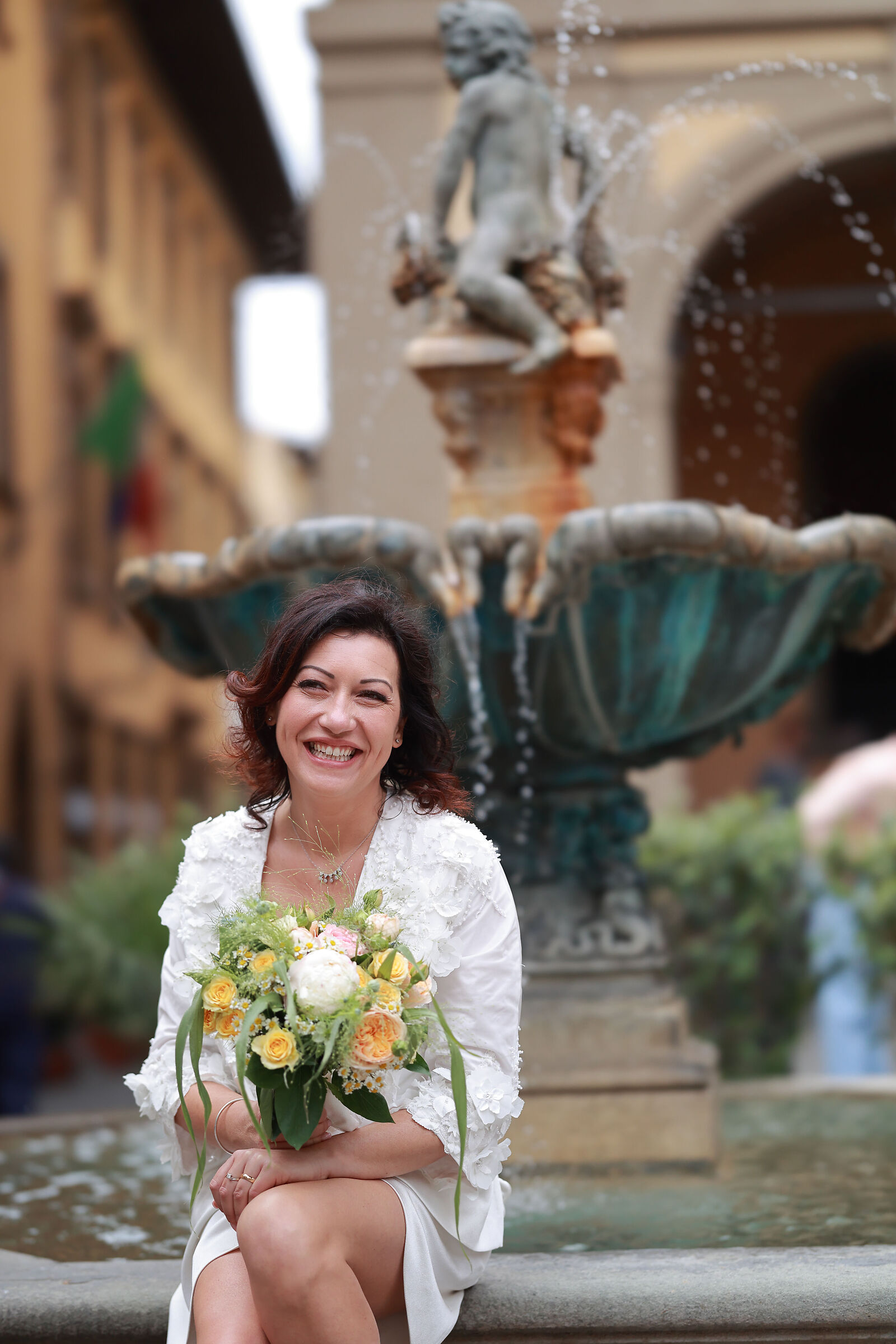 Matrimonio davanti alla fontana del "Bacchino"