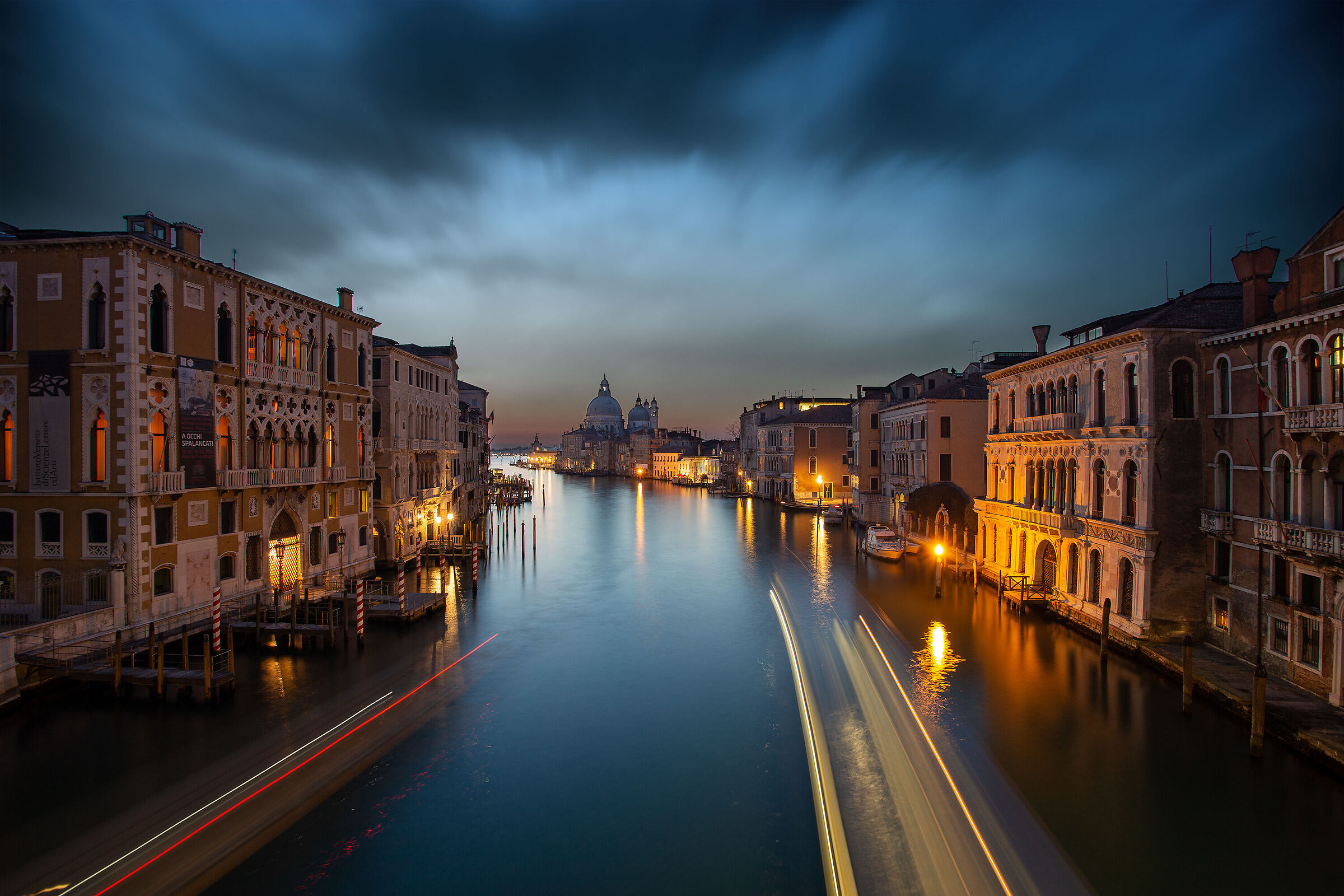First lights on the Canal