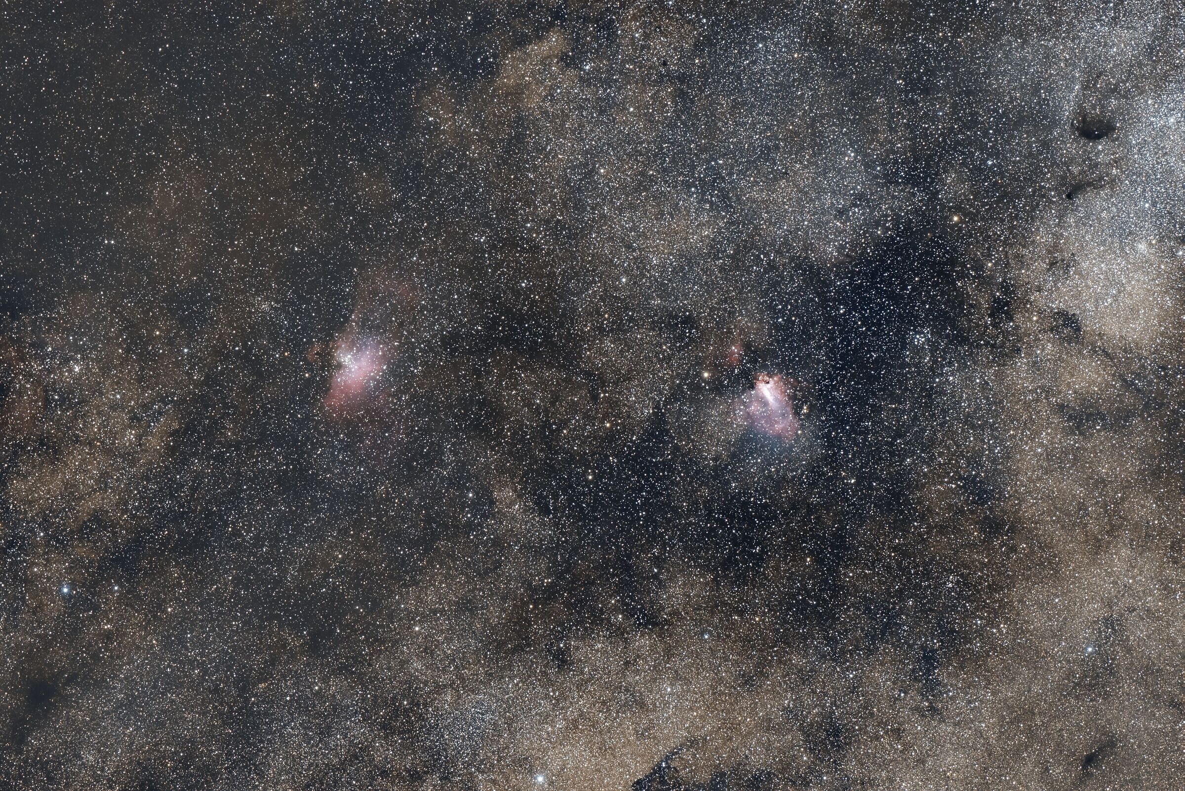 M16 & M17 Eagle Nebula and Omega Nebula in the Milkyway