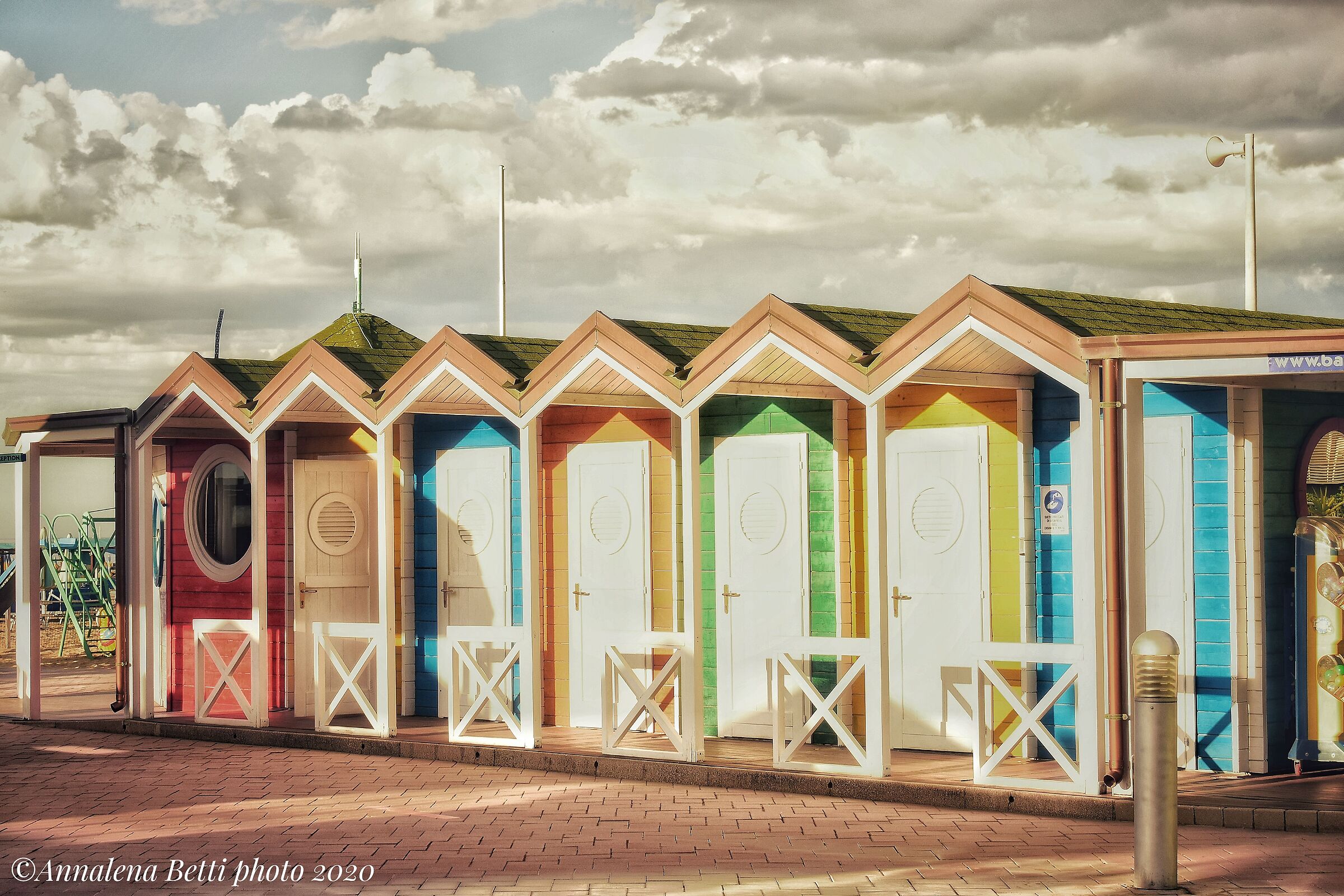 Colorful cabins in Cattolica