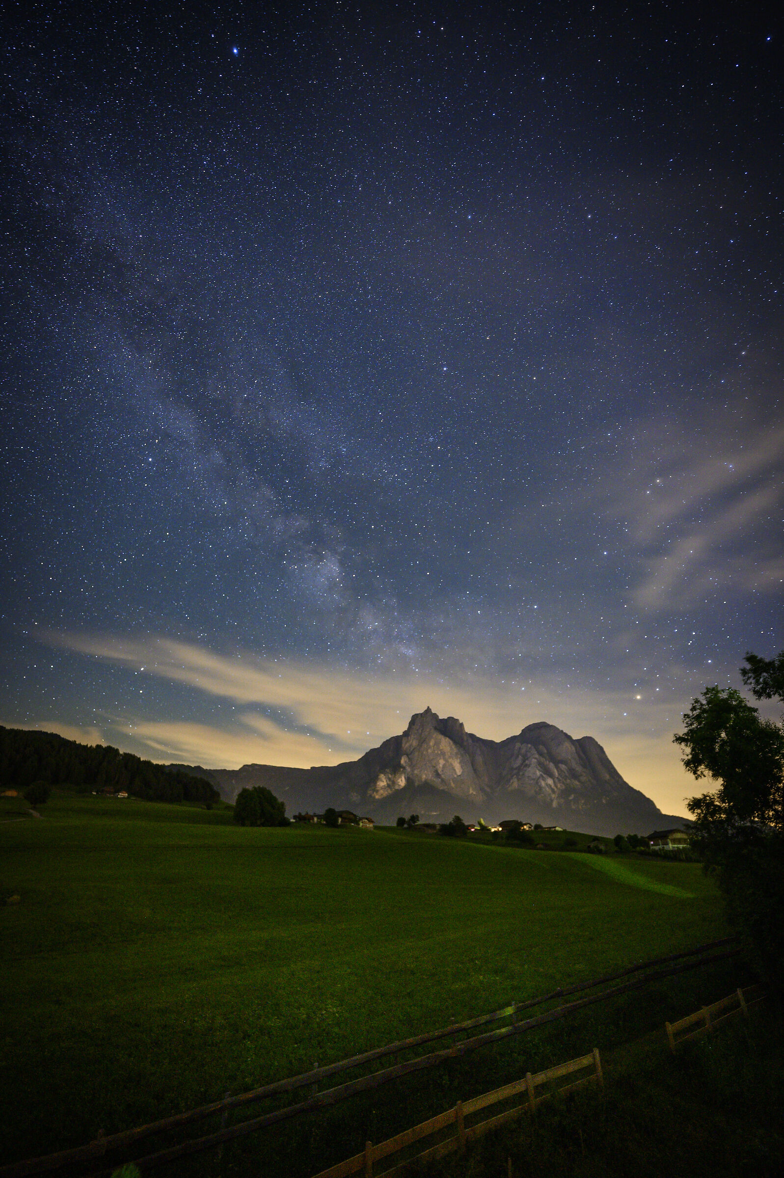 Cielo notturno all'Alpe di Siusi da Castelrotto