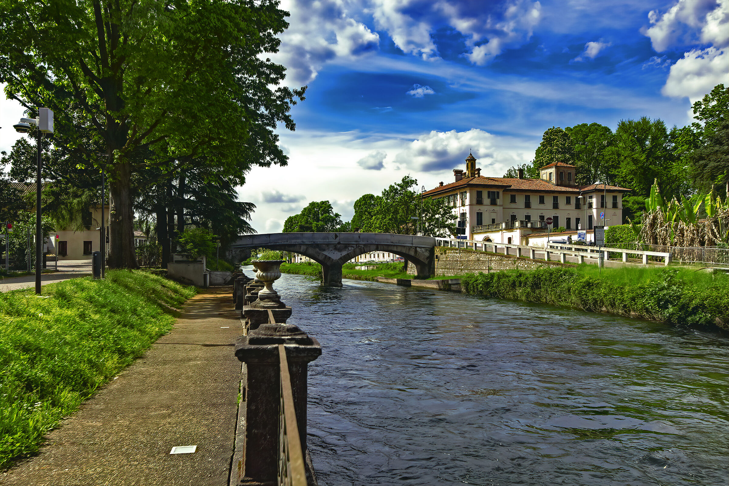 In blue painted blue