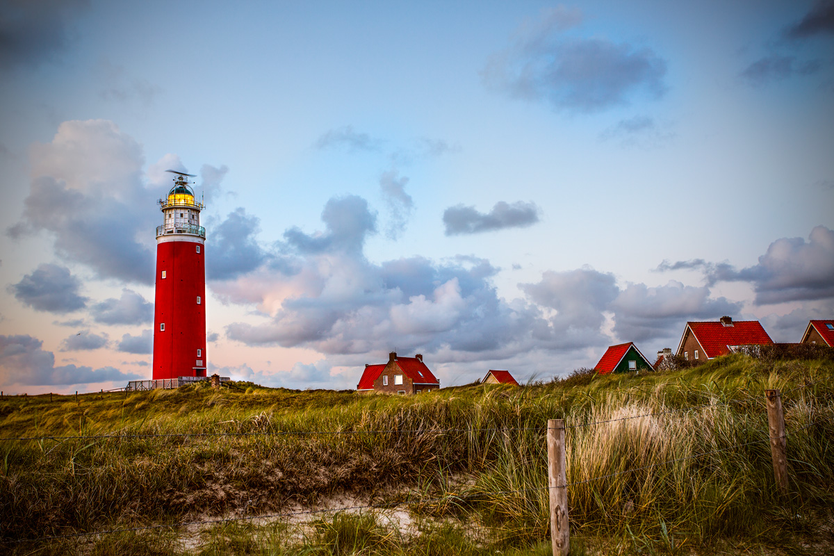 faro Texel all'imbrunire