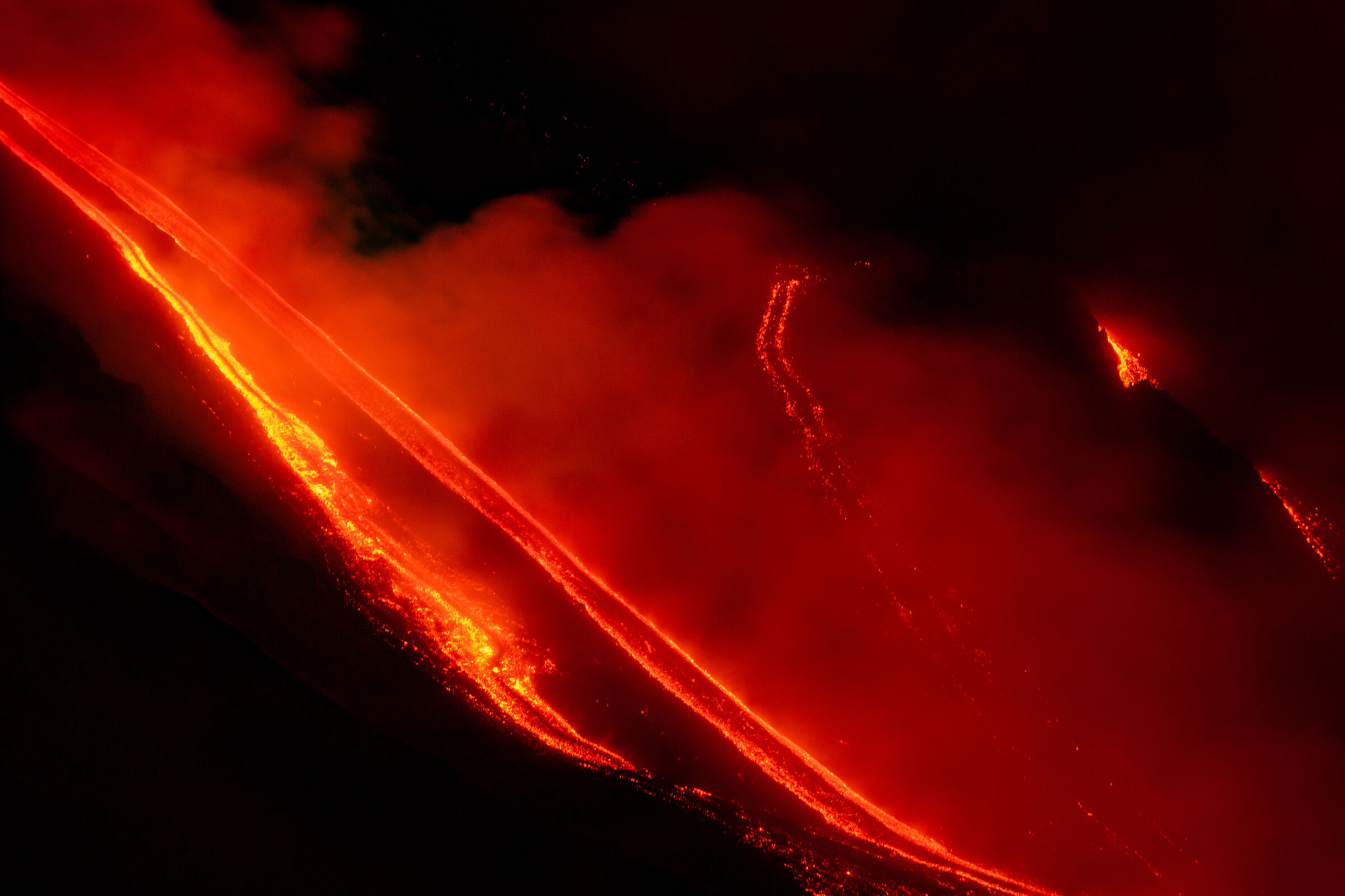 Lava rivers - Mt. Etna, 24 December 2018.