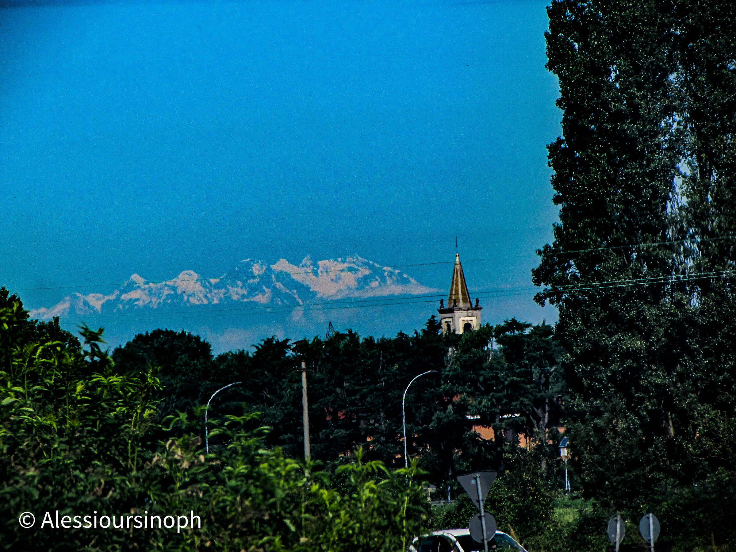 Cartolina dalla bassa milanese monte Rosa Live 2021