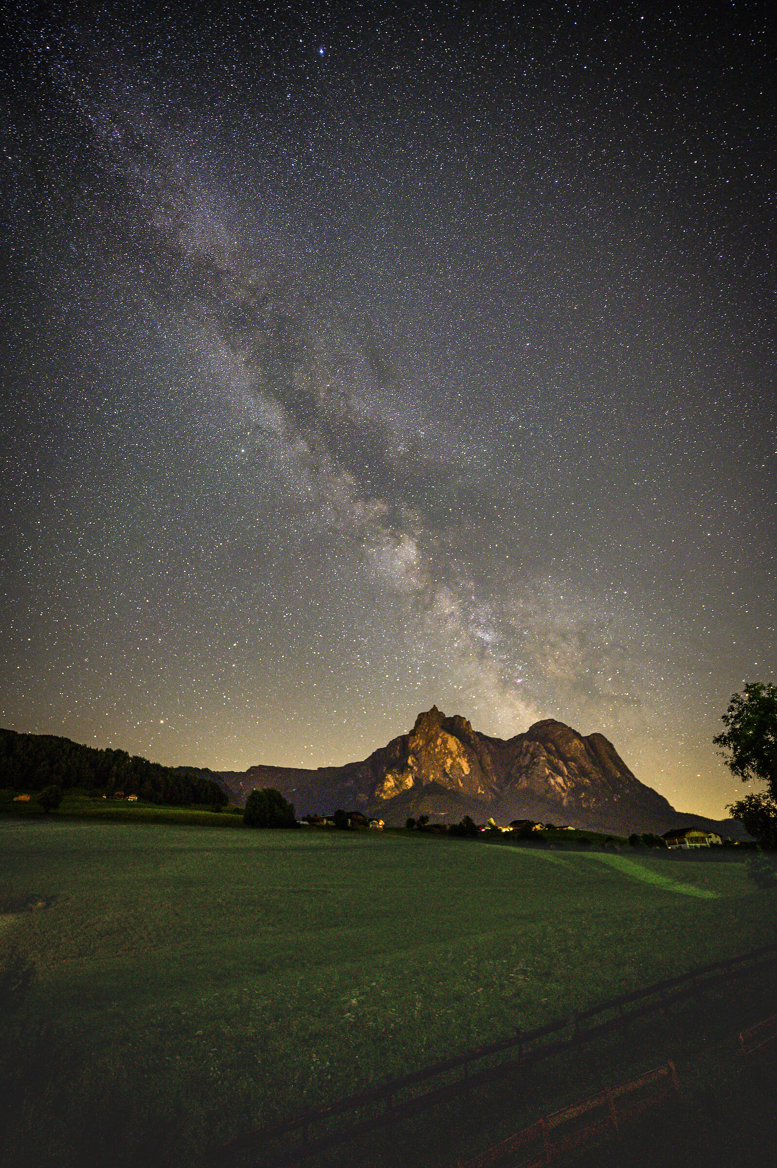 Cielo notturno all'Alpe di Siusi da Castelrotto