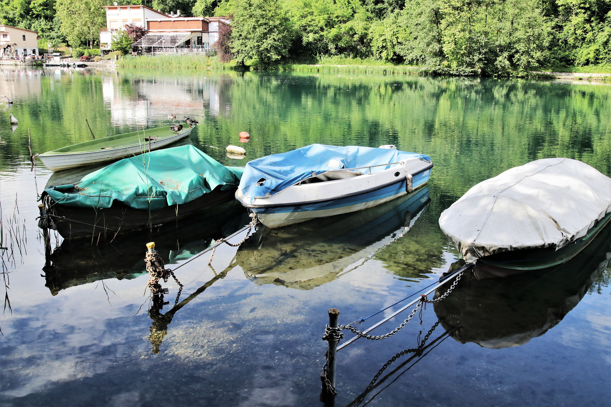 Barche sul fiume adda