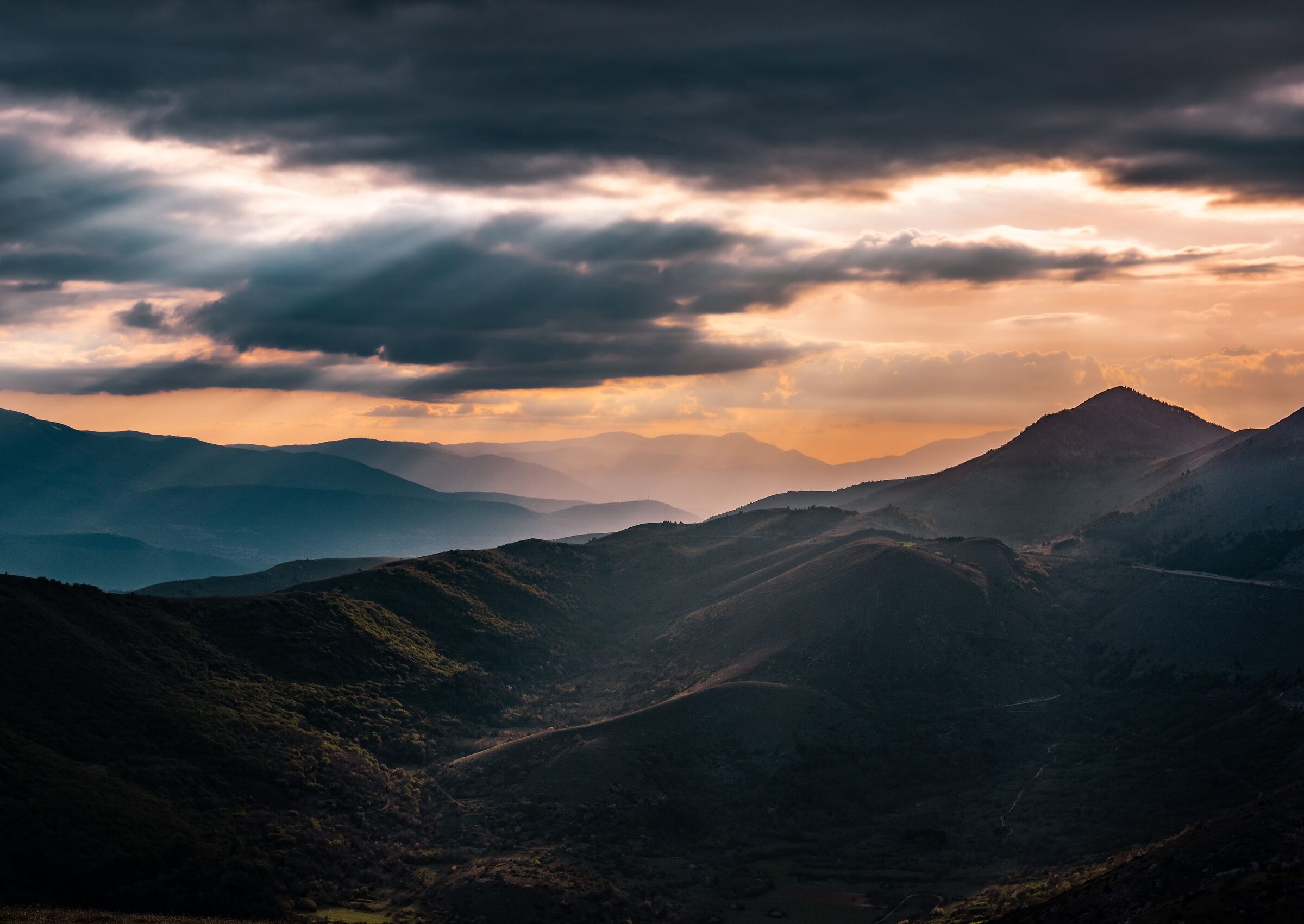 Tramonto in montagna