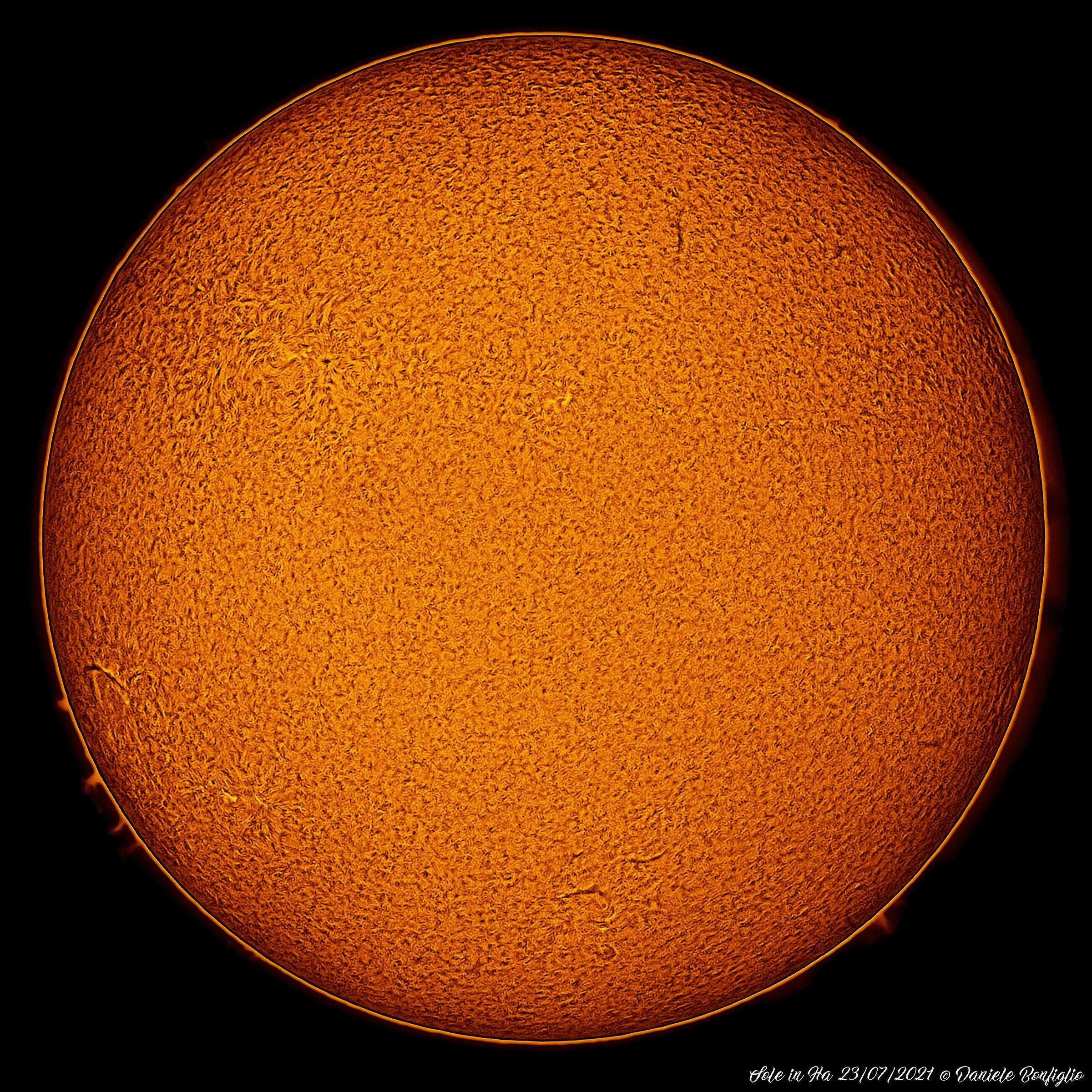 Sun in H-alpha of 23/07/2021