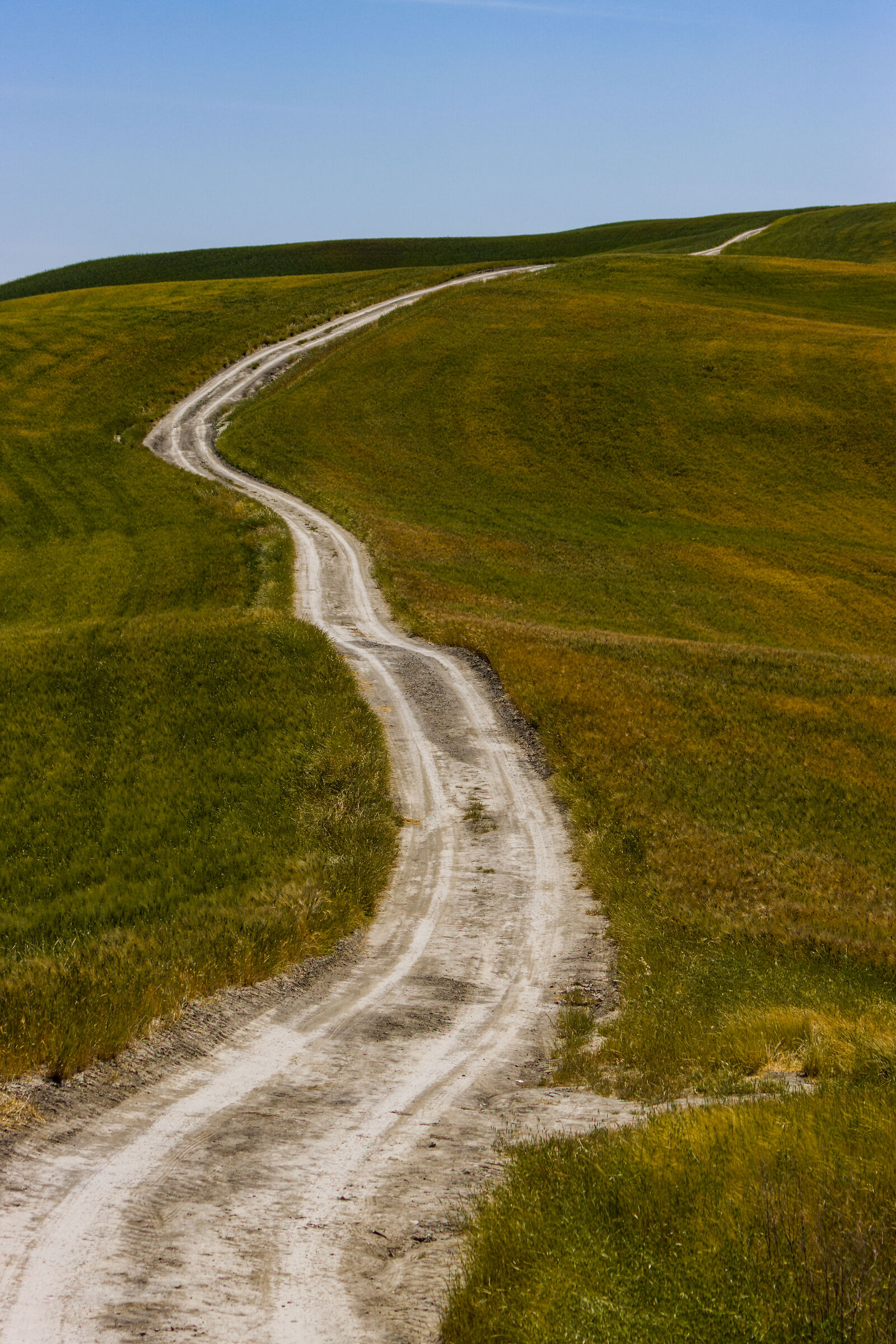 The narrow streets of the Val d'Orcia