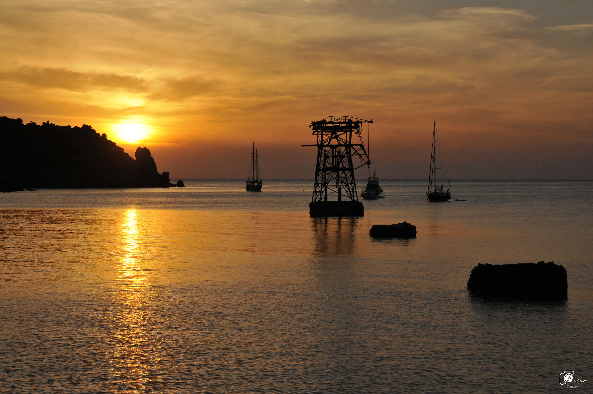 Suggestive sunset in Giglio Campese
