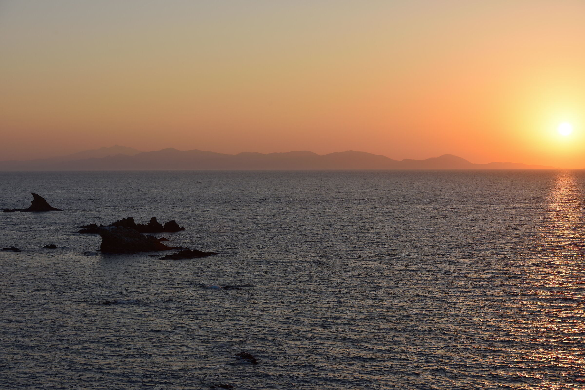 Sunset over shark fin