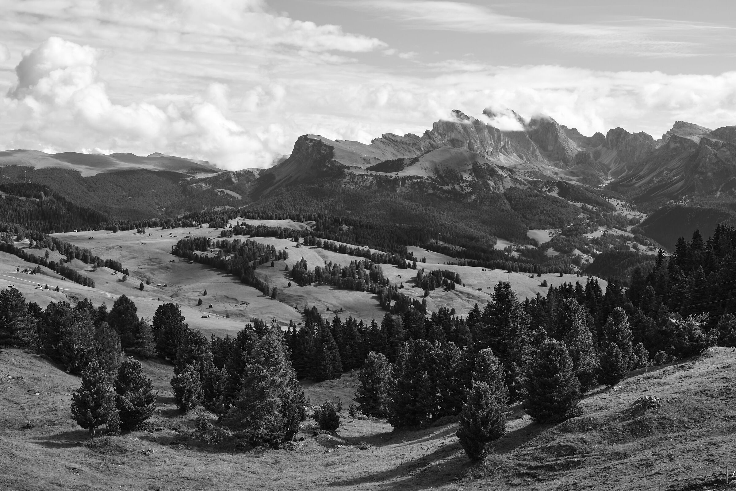 Seceda e Odle fanno da sfondo all'Alpe di Siusi