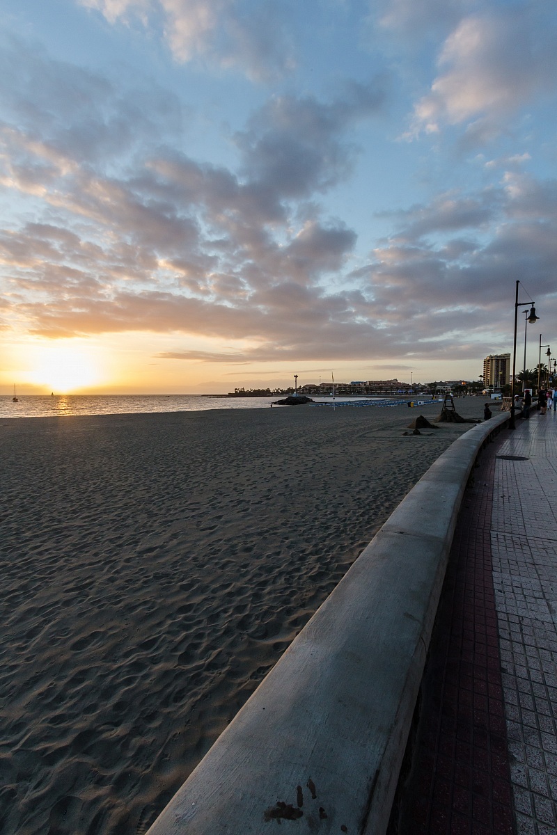 Sunset on the waterfront of Loscristianos, Tenerife South