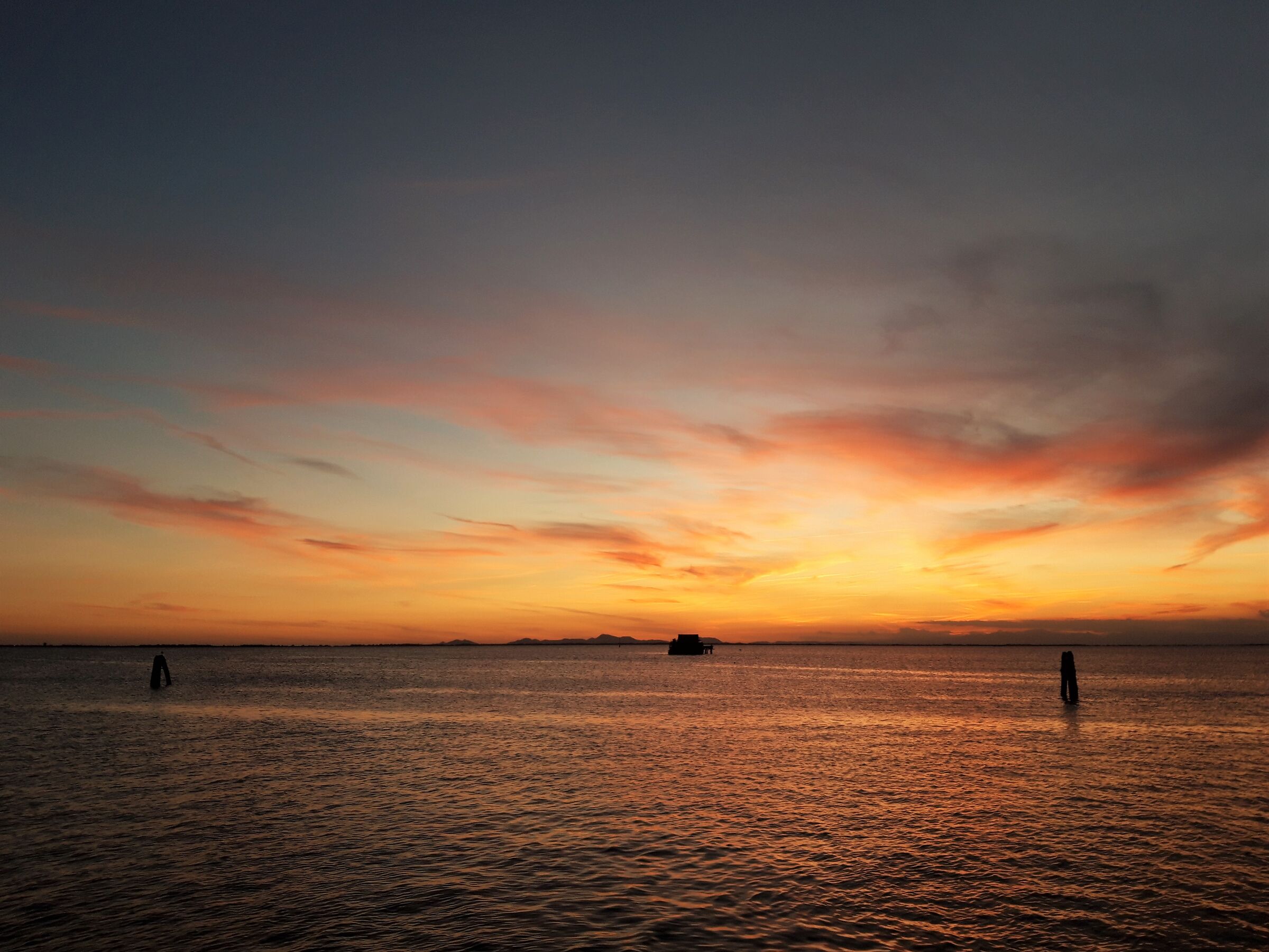 Tramonto rosso a Pellestrina
