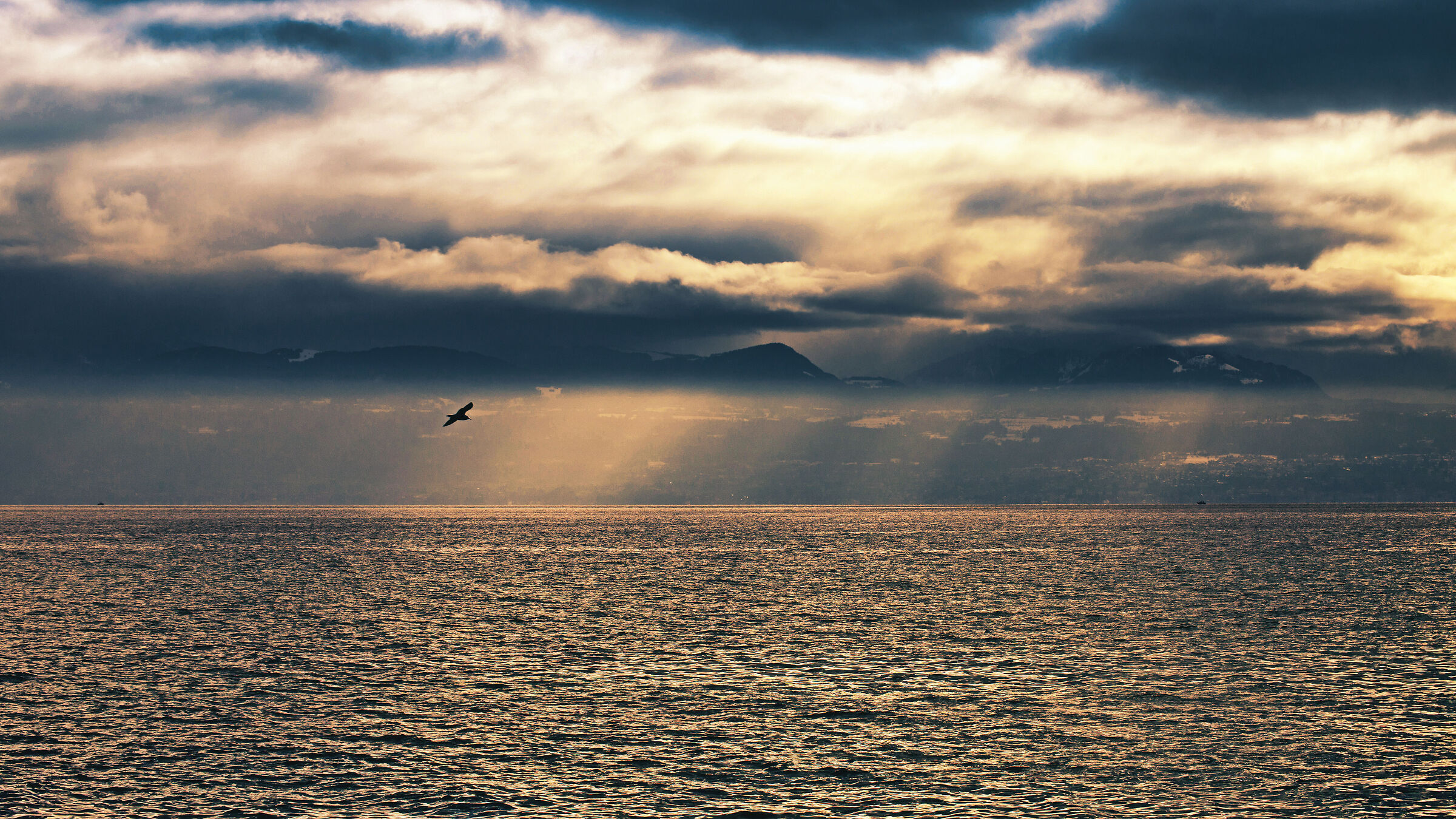 Sunset over the lake