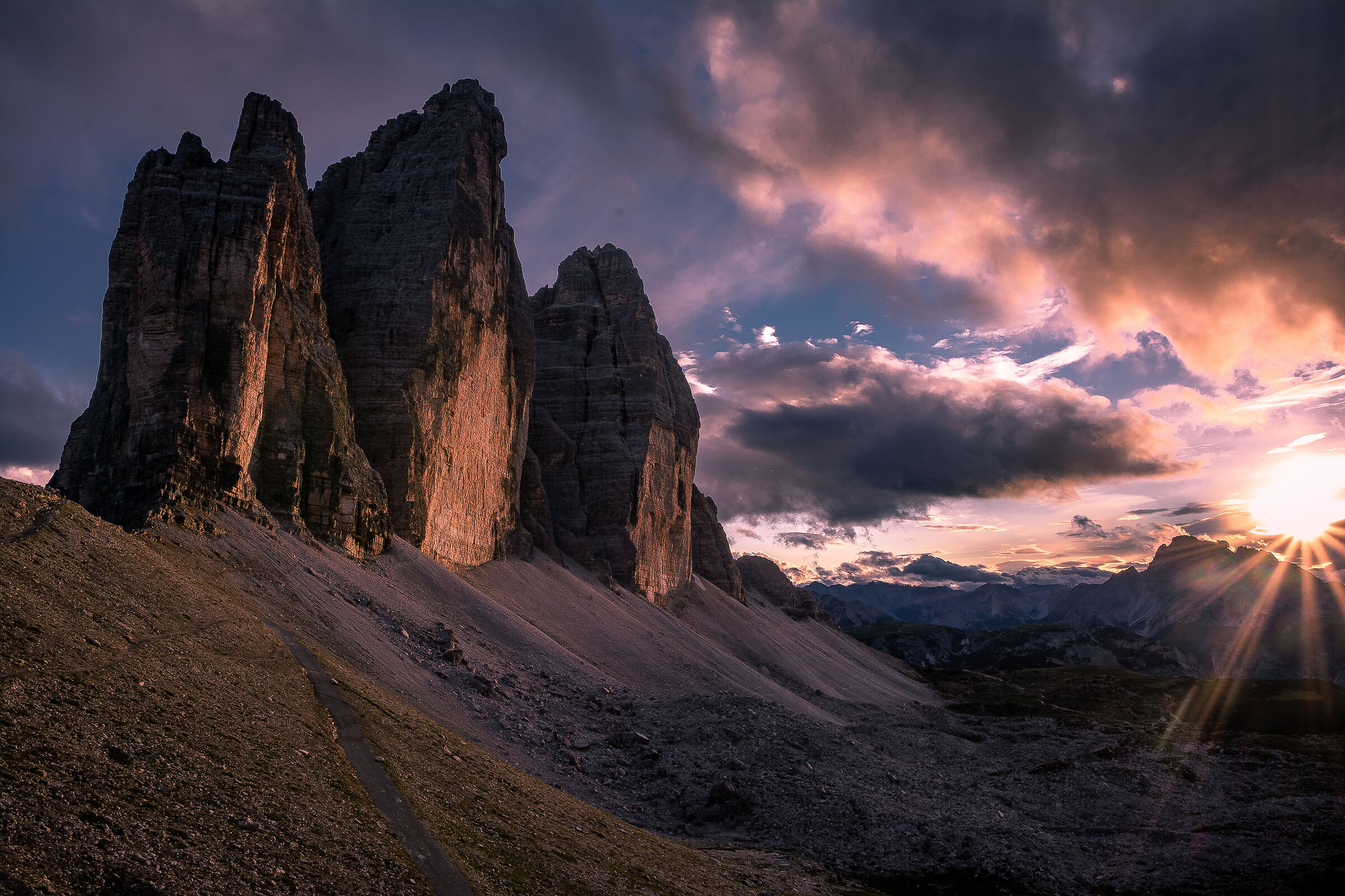 tramonto alle 3 cime