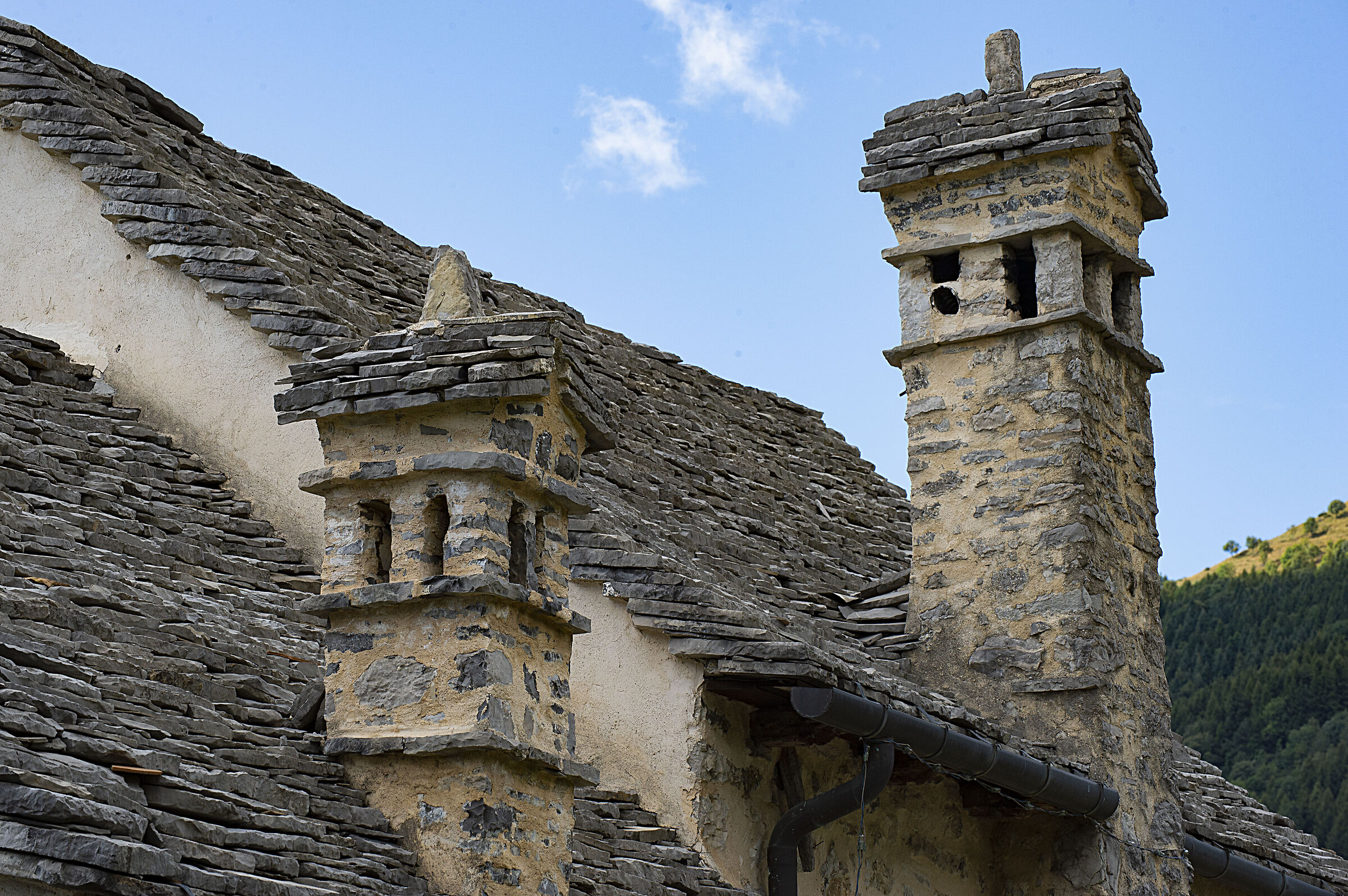 Roofs and chimneys in Arnosto (Fuipiano)