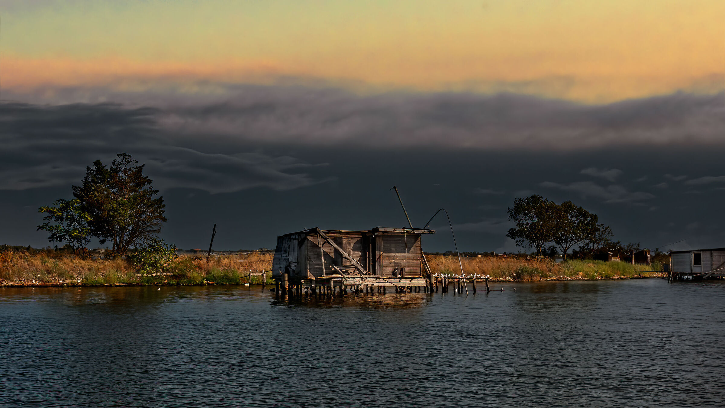 Casoni da pesca nelle Valli di Comacchio