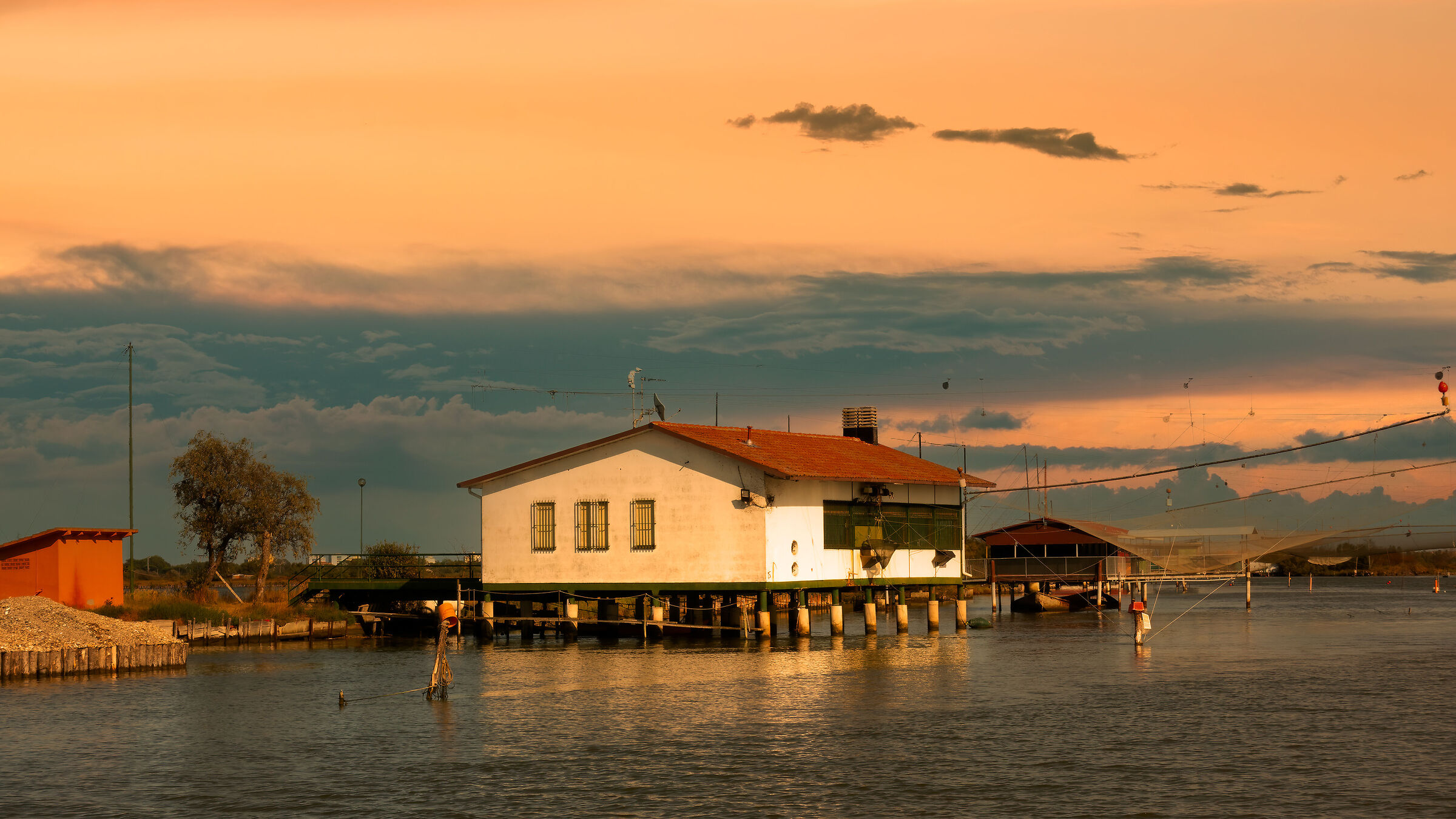 Casoni da pesca nelle Valli di Comacchio