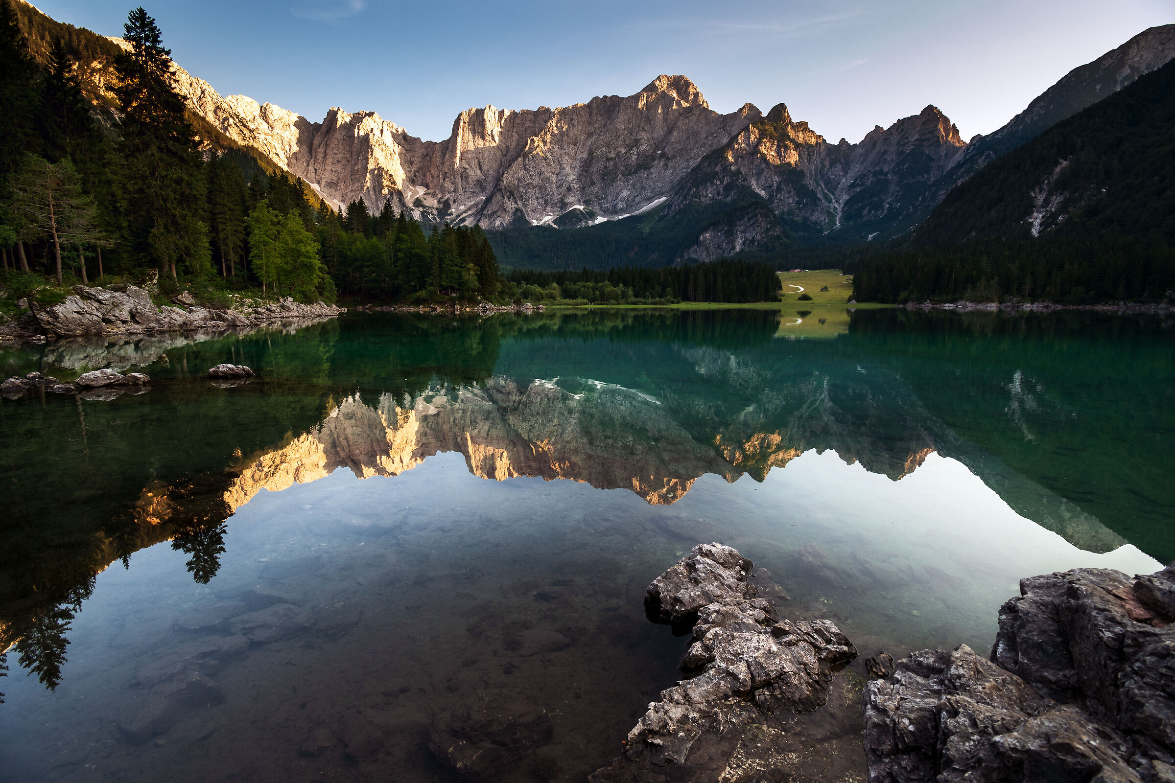 Mount Mangart (reflection on Lake Fusine)