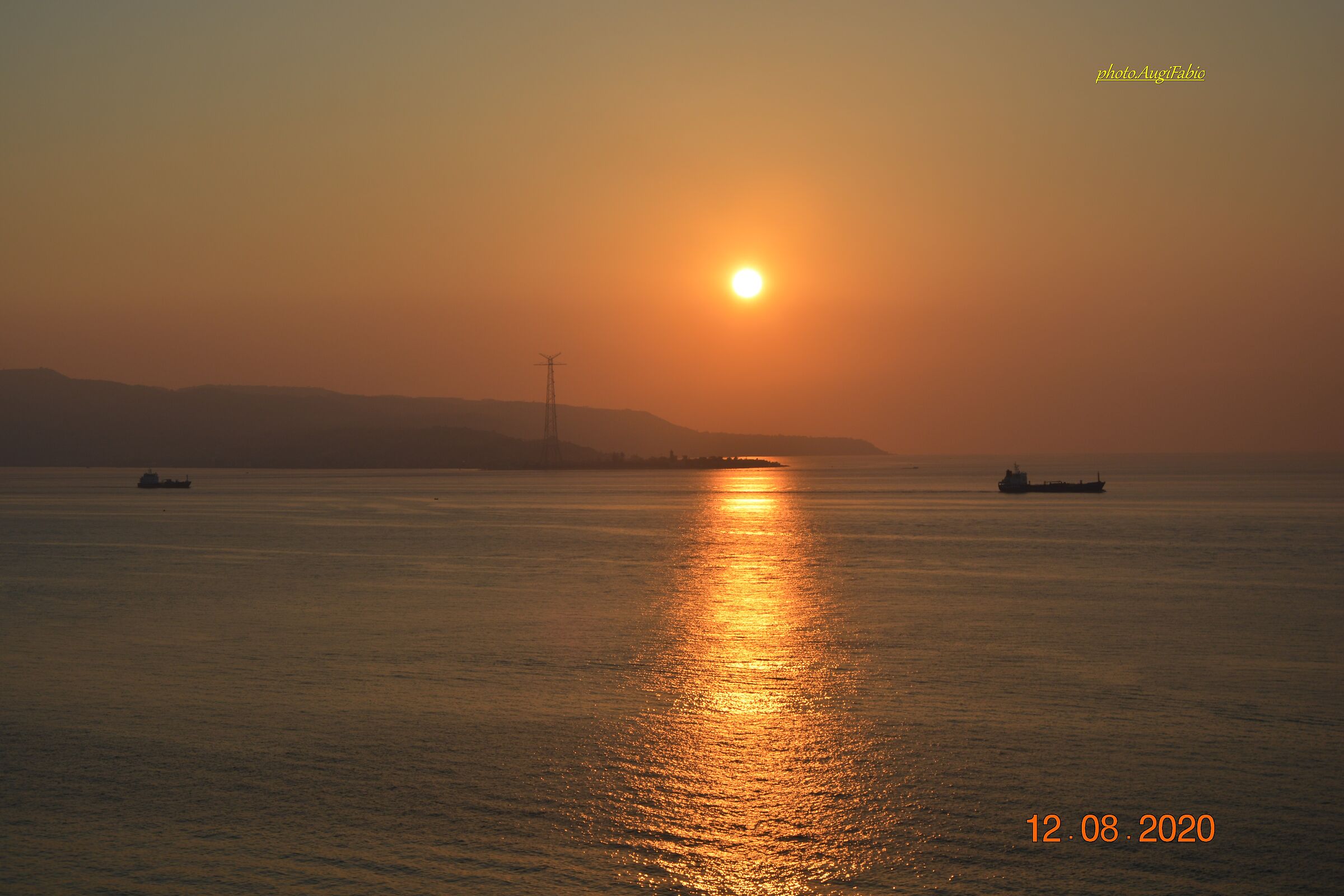 sunset on the Strait of Messina