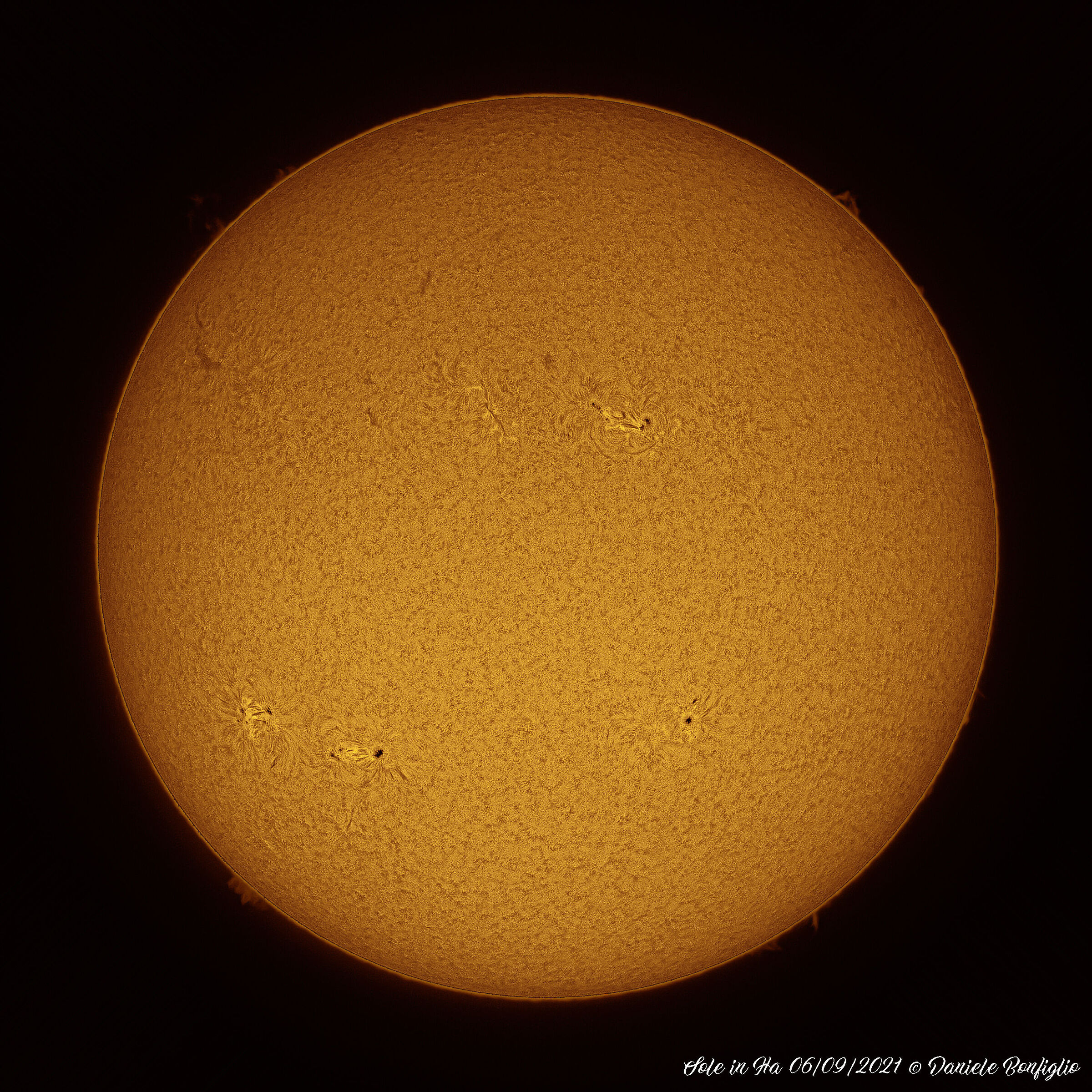 Sun in H-alpha of 06/09/2021