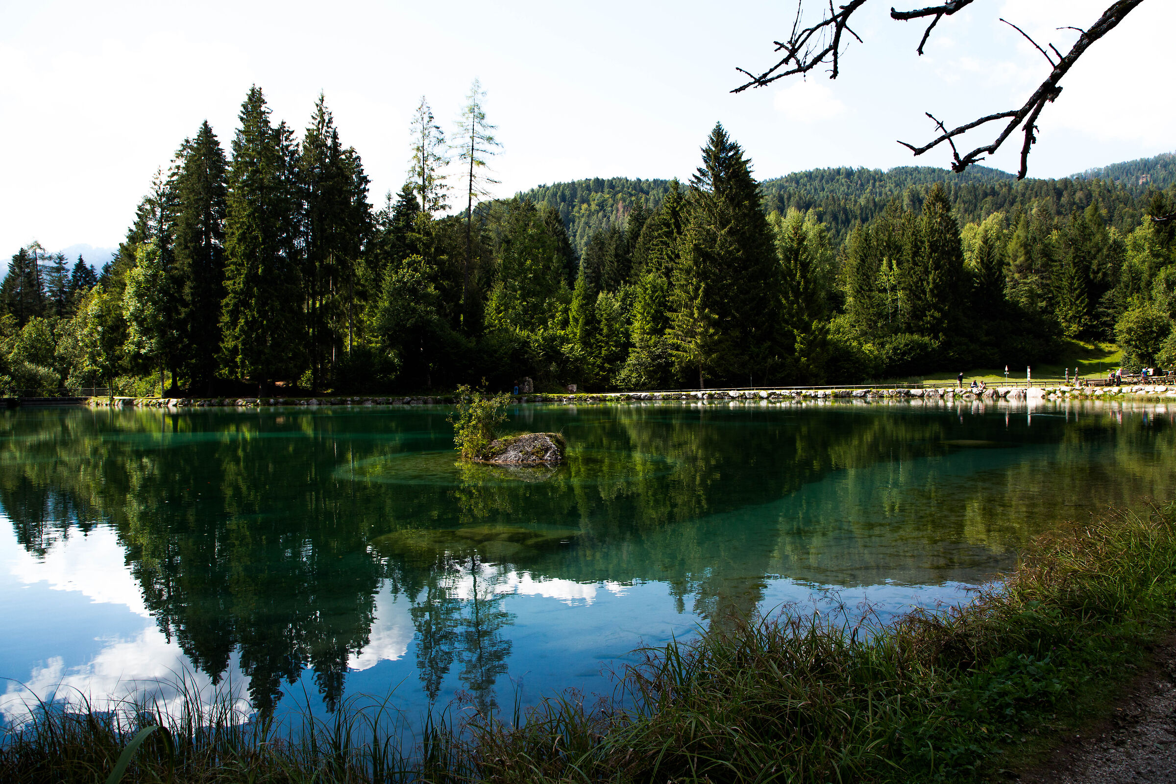 the center of the lake