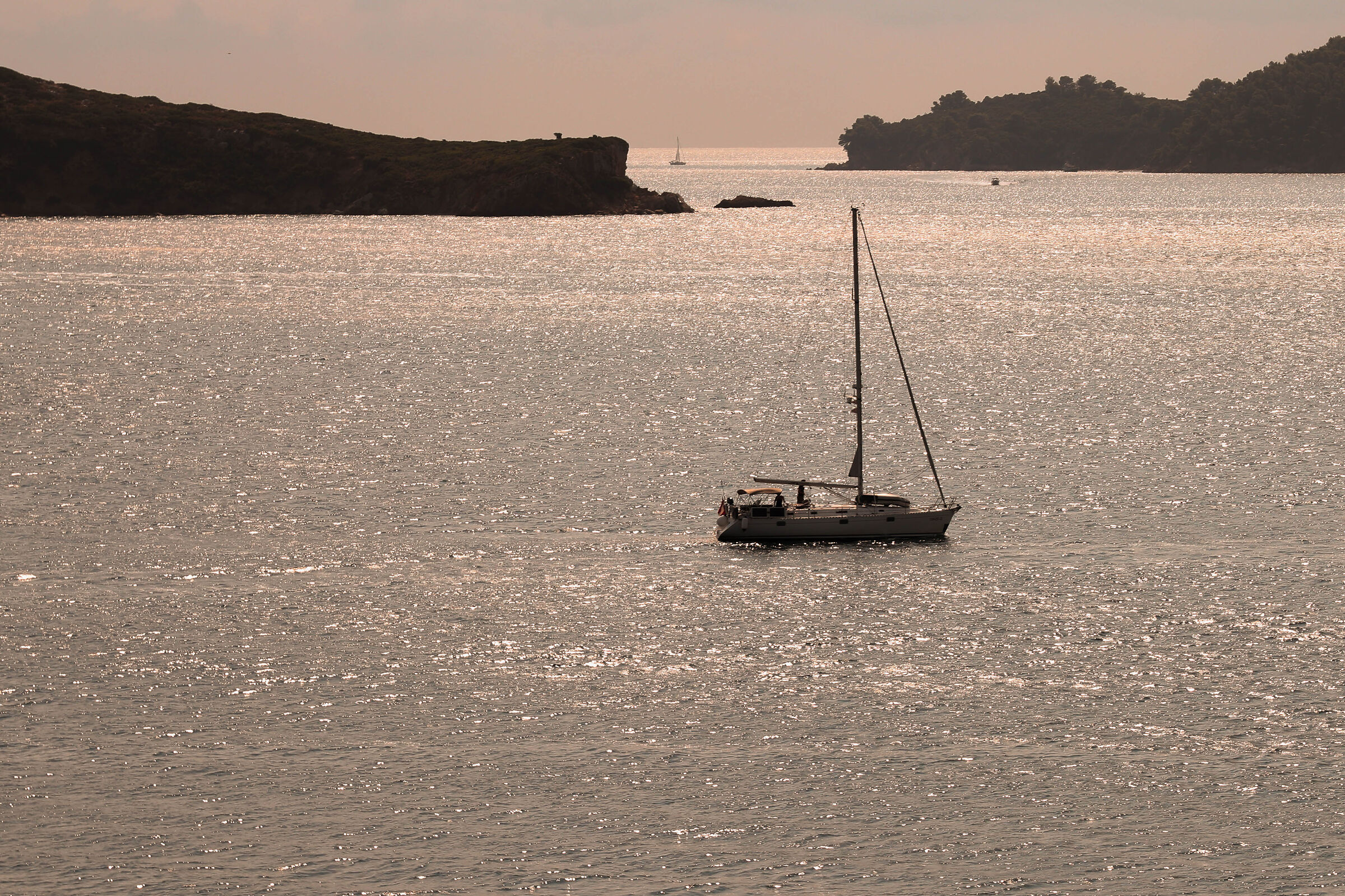 At anchor at sunset