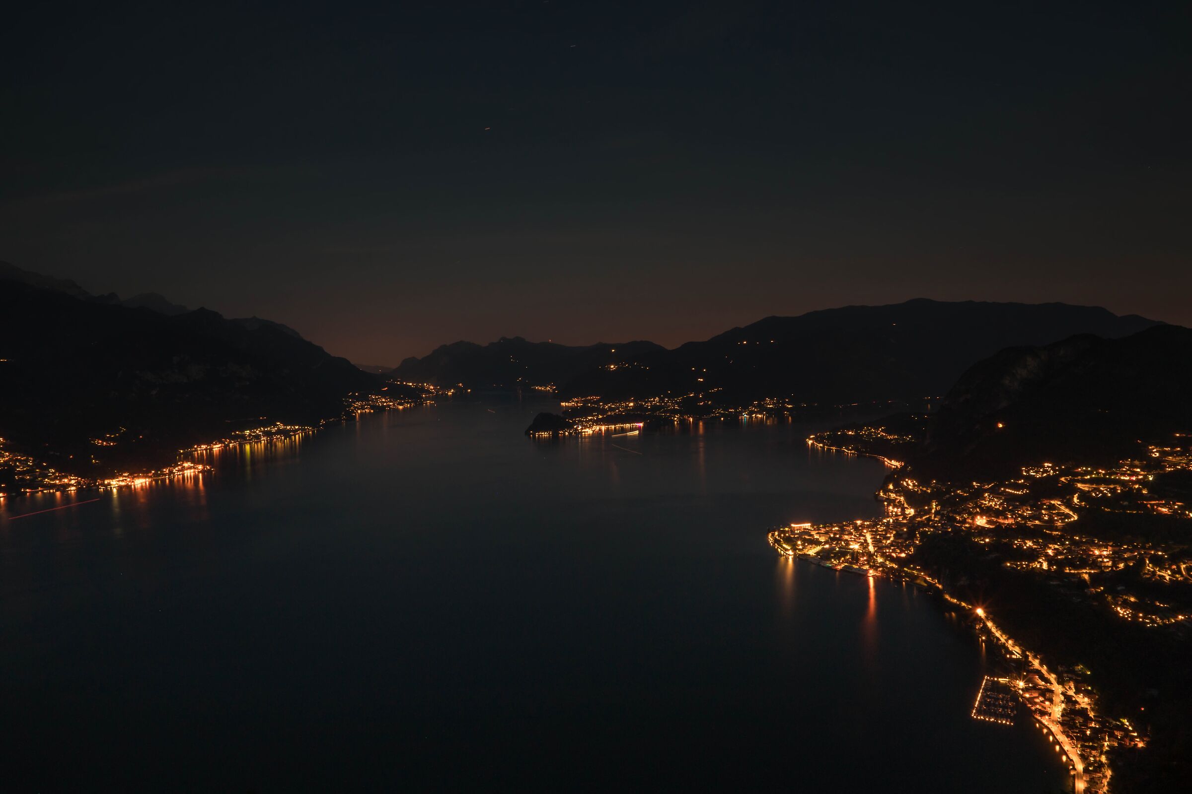 night view of the lake center