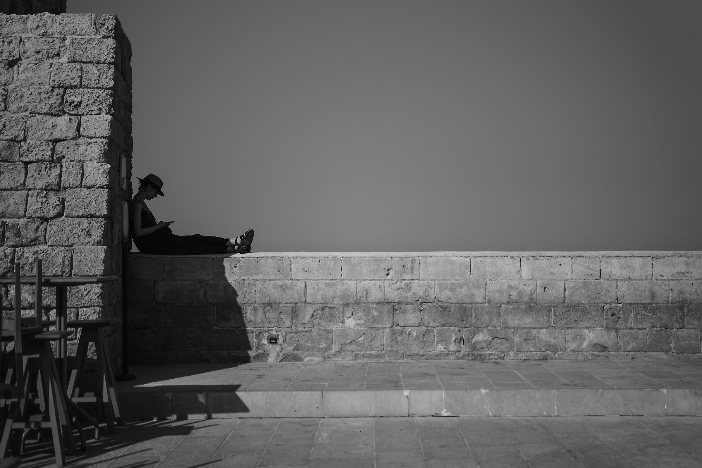 The girl in the shade