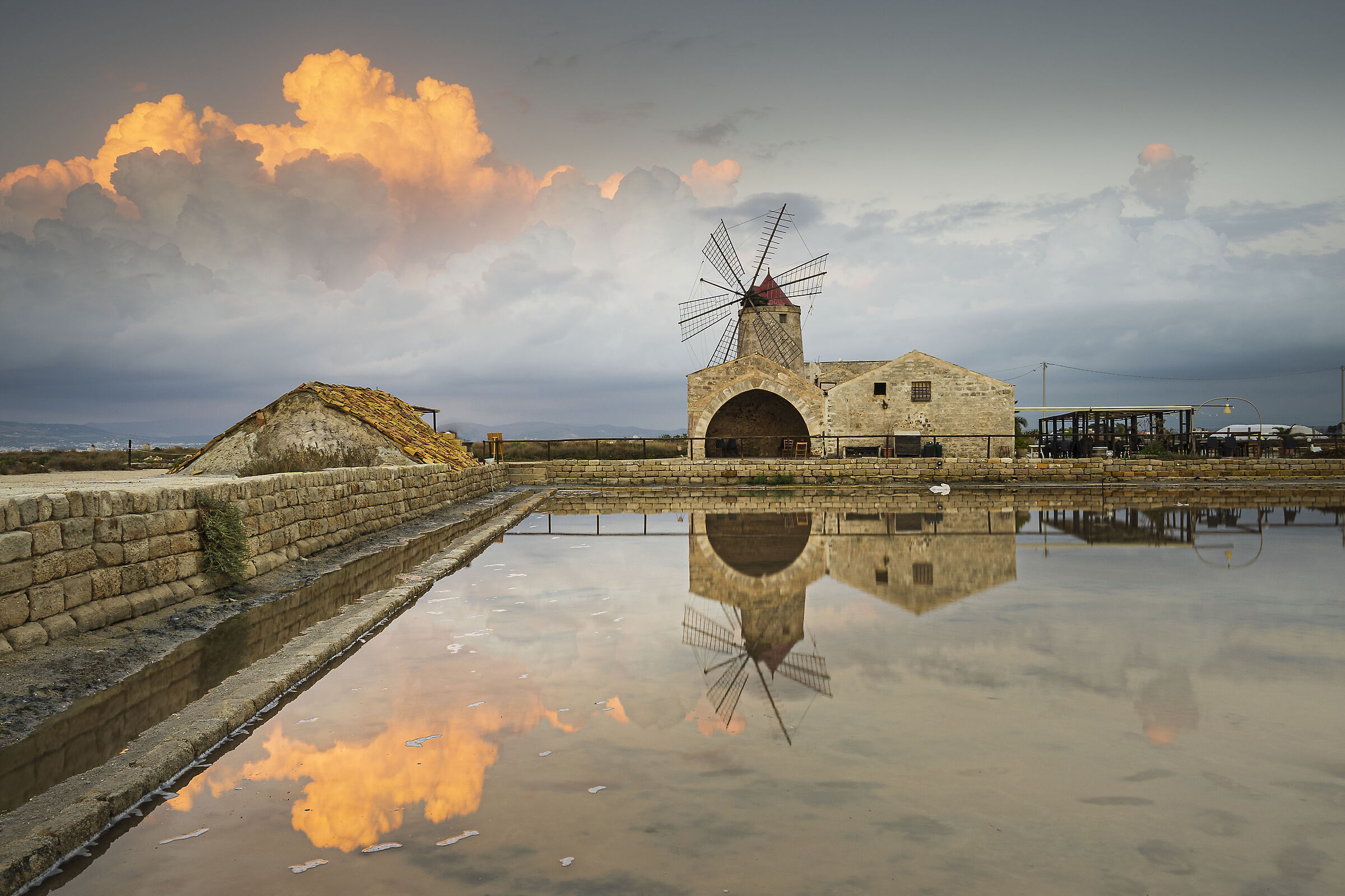 Reflections in the salt pan