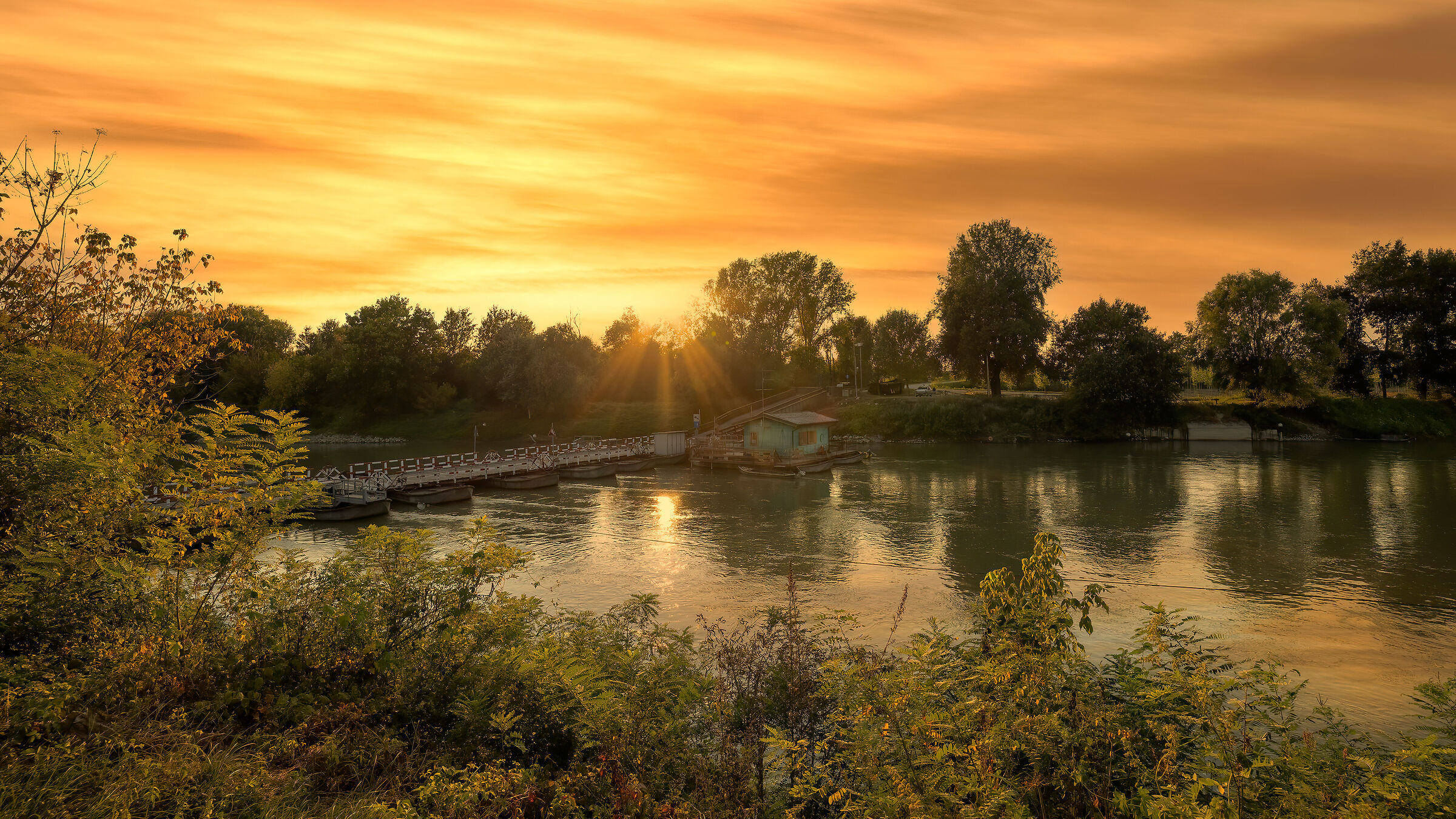 Ponte di barche a Torre d'Oglio (mn)