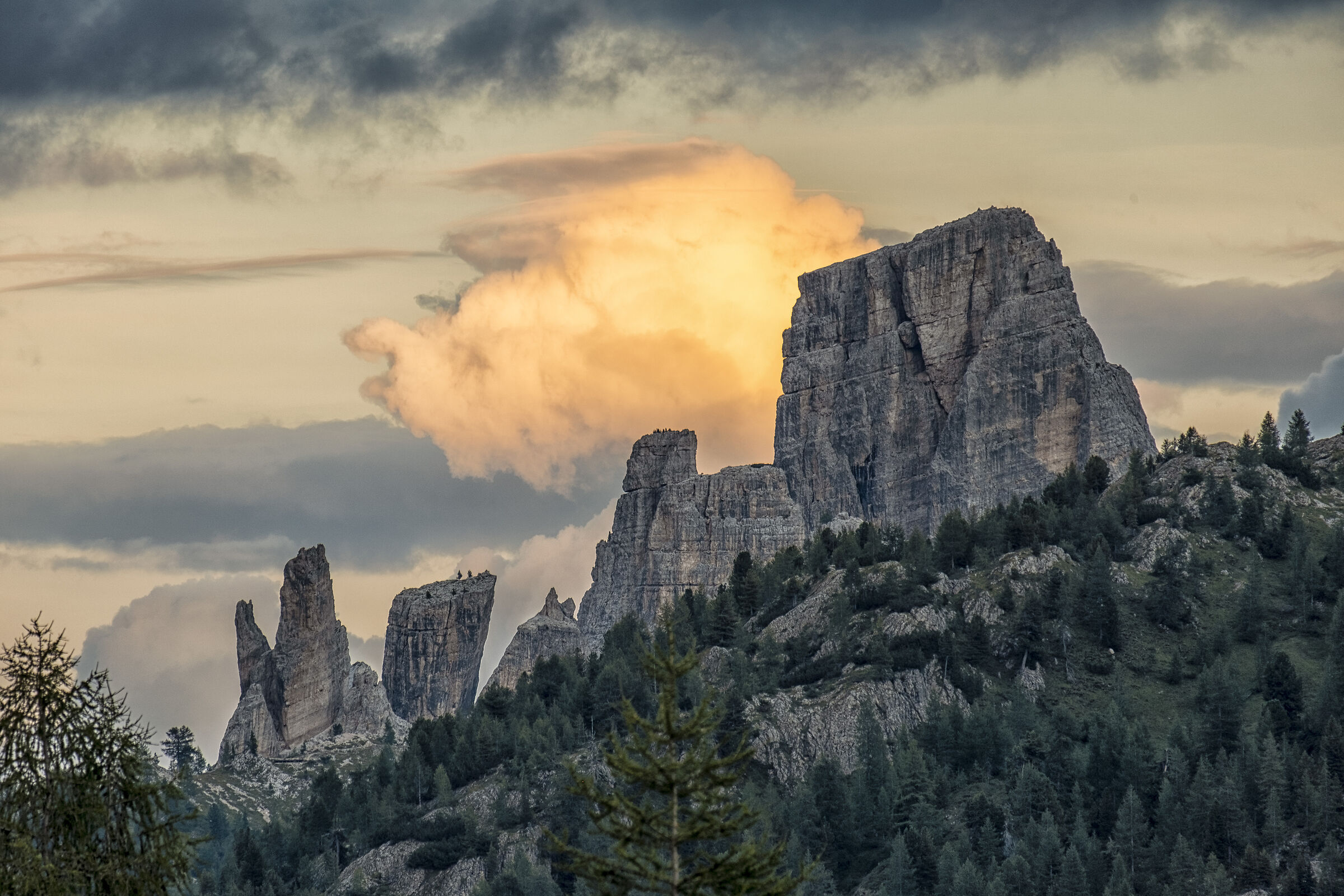 sunset at the five towers